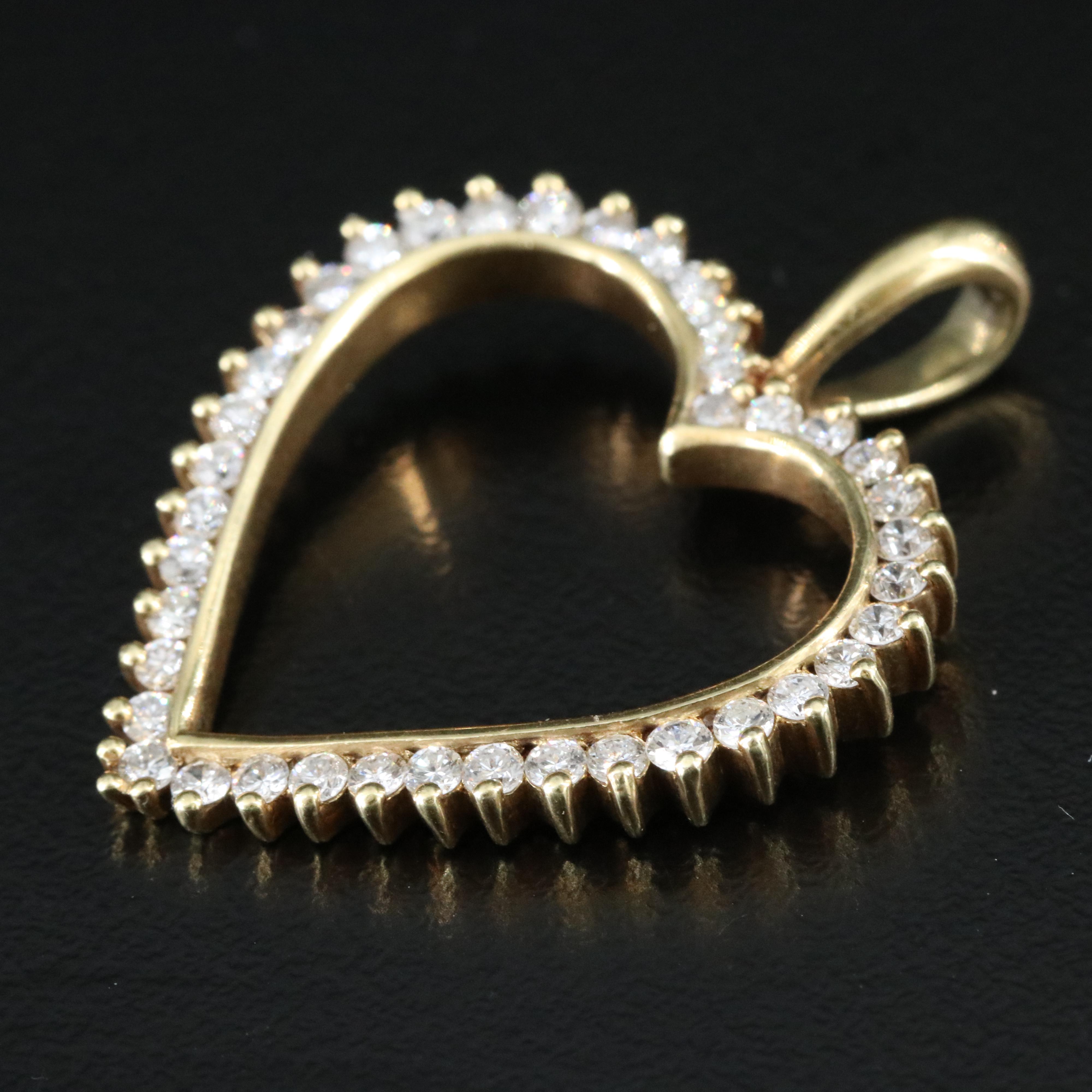 Jose Hess 14K 1.10 CTW Diamond Arlene Francis Heart Pendant
