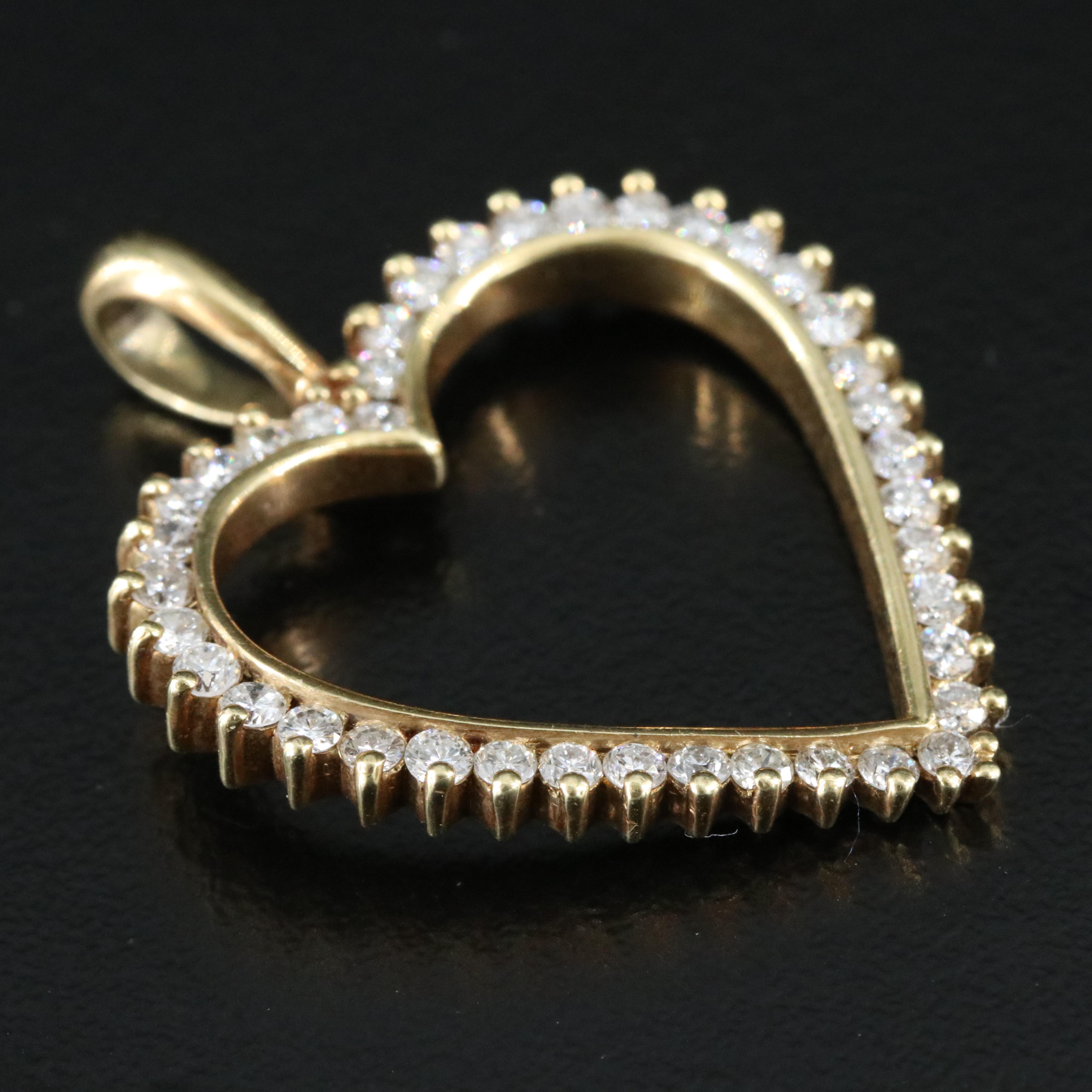 Jose Hess 14K 1.10 CTW Diamond Arlene Francis Heart Pendant