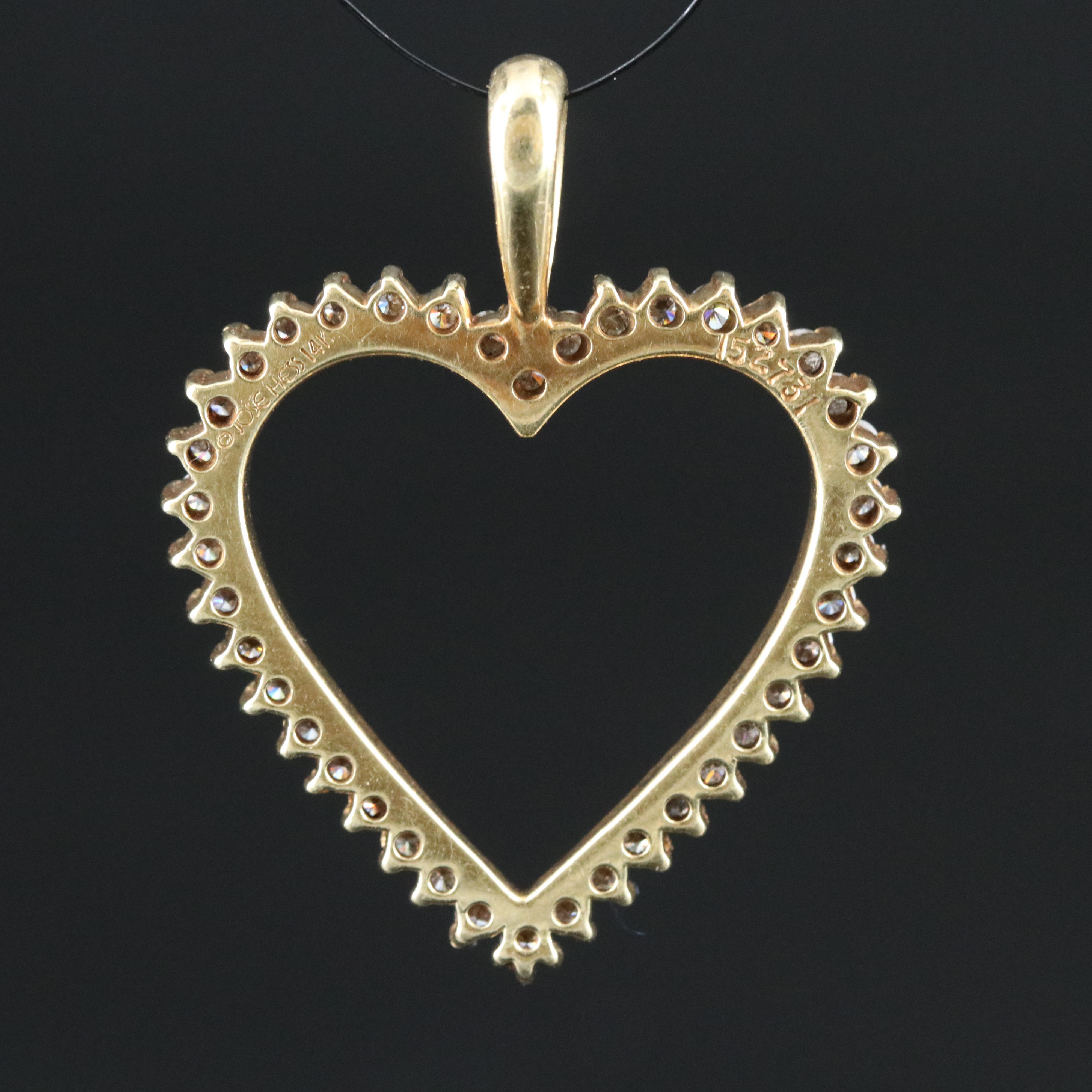 Jose Hess 14K 1.10 CTW Diamond Arlene Francis Heart Pendant