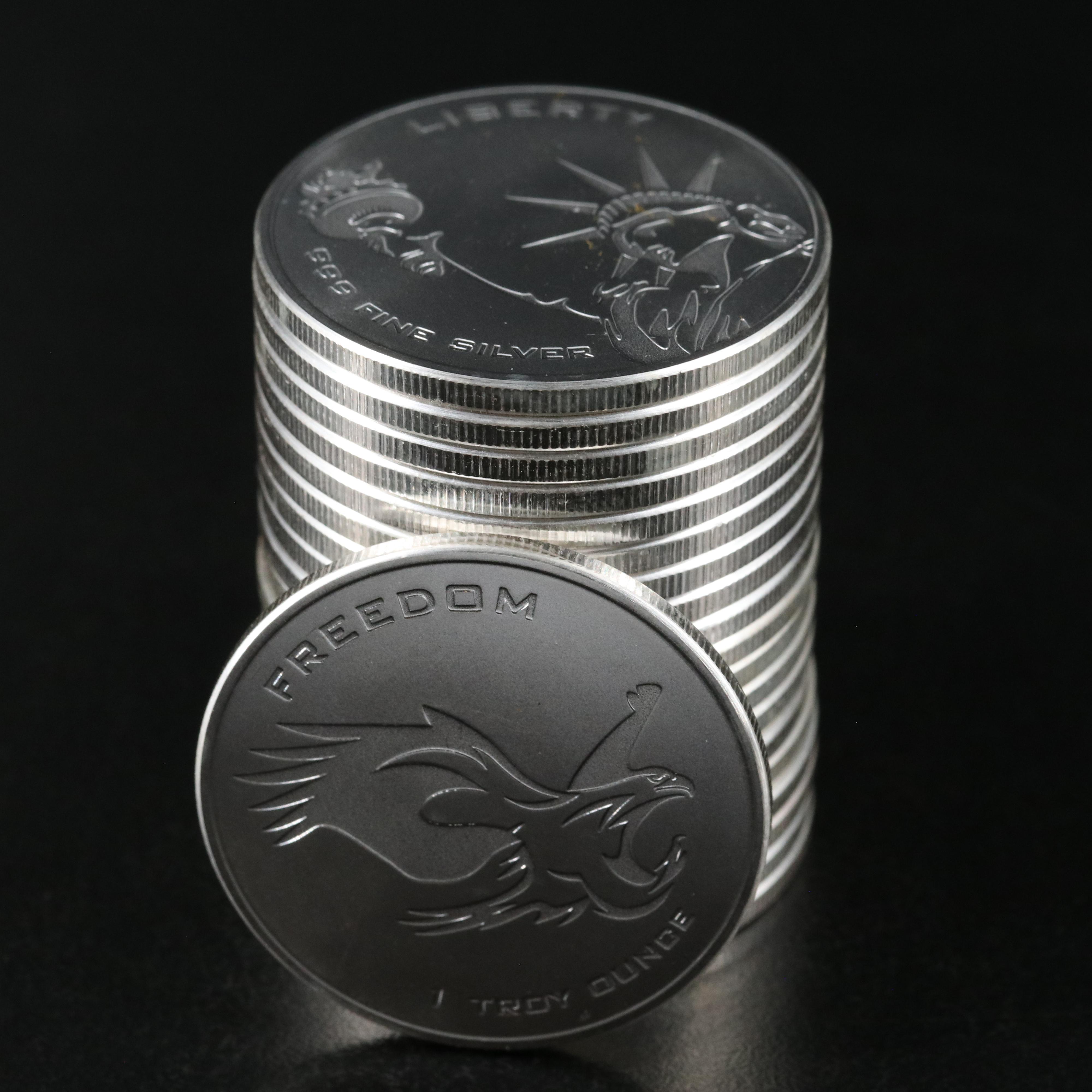 Roll of Twenty Eagle/Statue of Liberty-Themed 1-Oz. Fine Silver Rounds