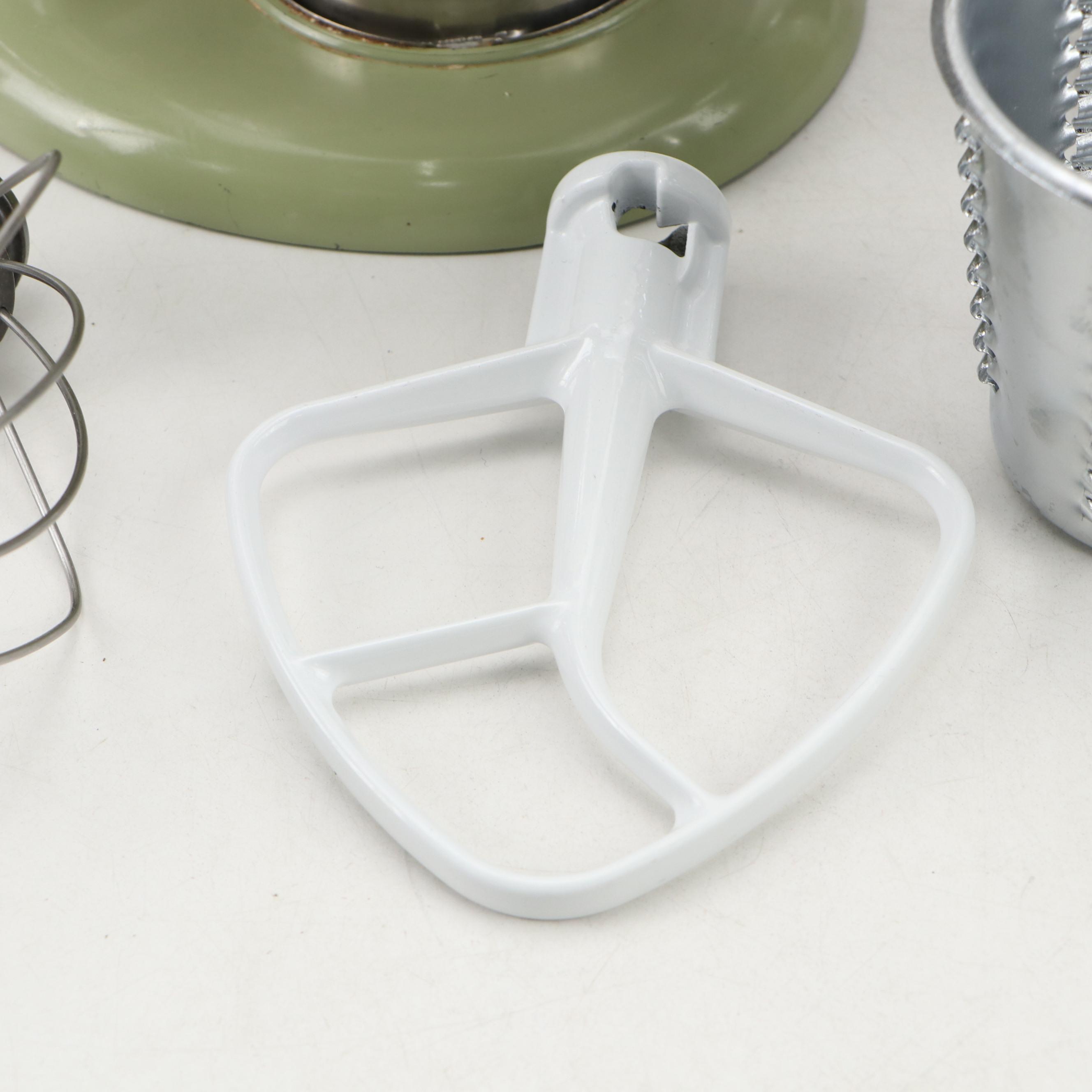 Kitchen Aid K45 Avocado Stand Mixer and Accessories