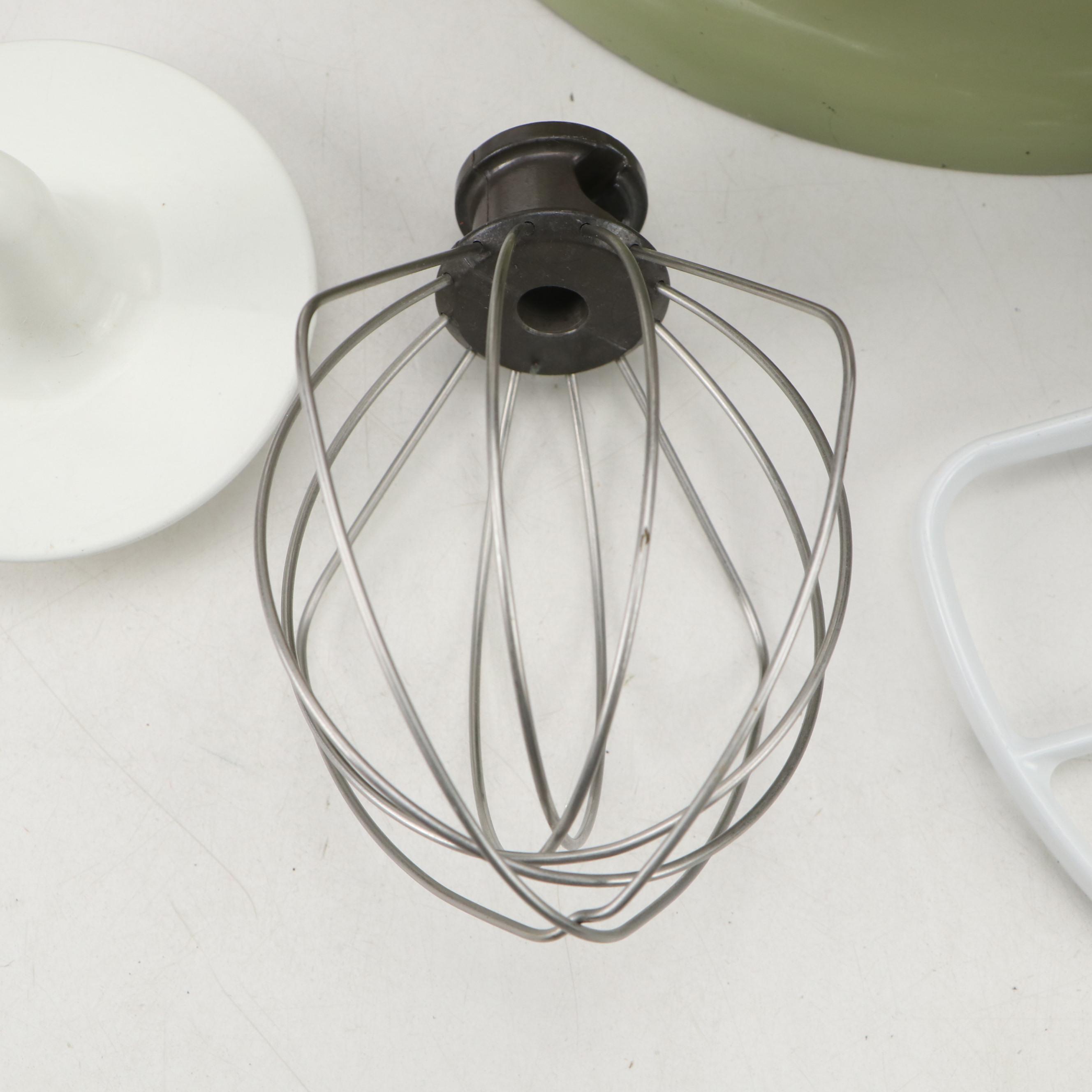 Kitchen Aid K45 Avocado Stand Mixer and Accessories