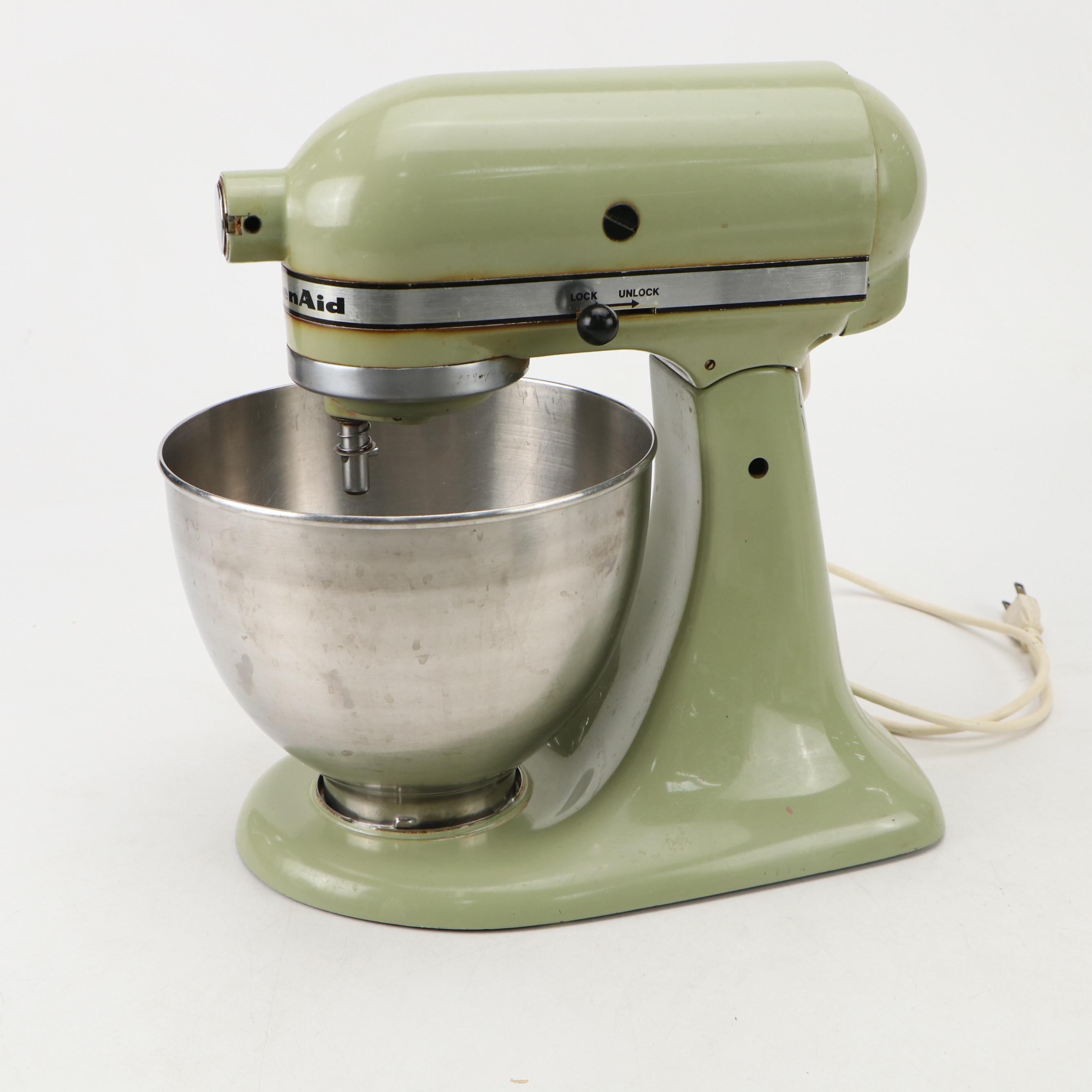 Kitchen Aid K45 Avocado Stand Mixer and Accessories