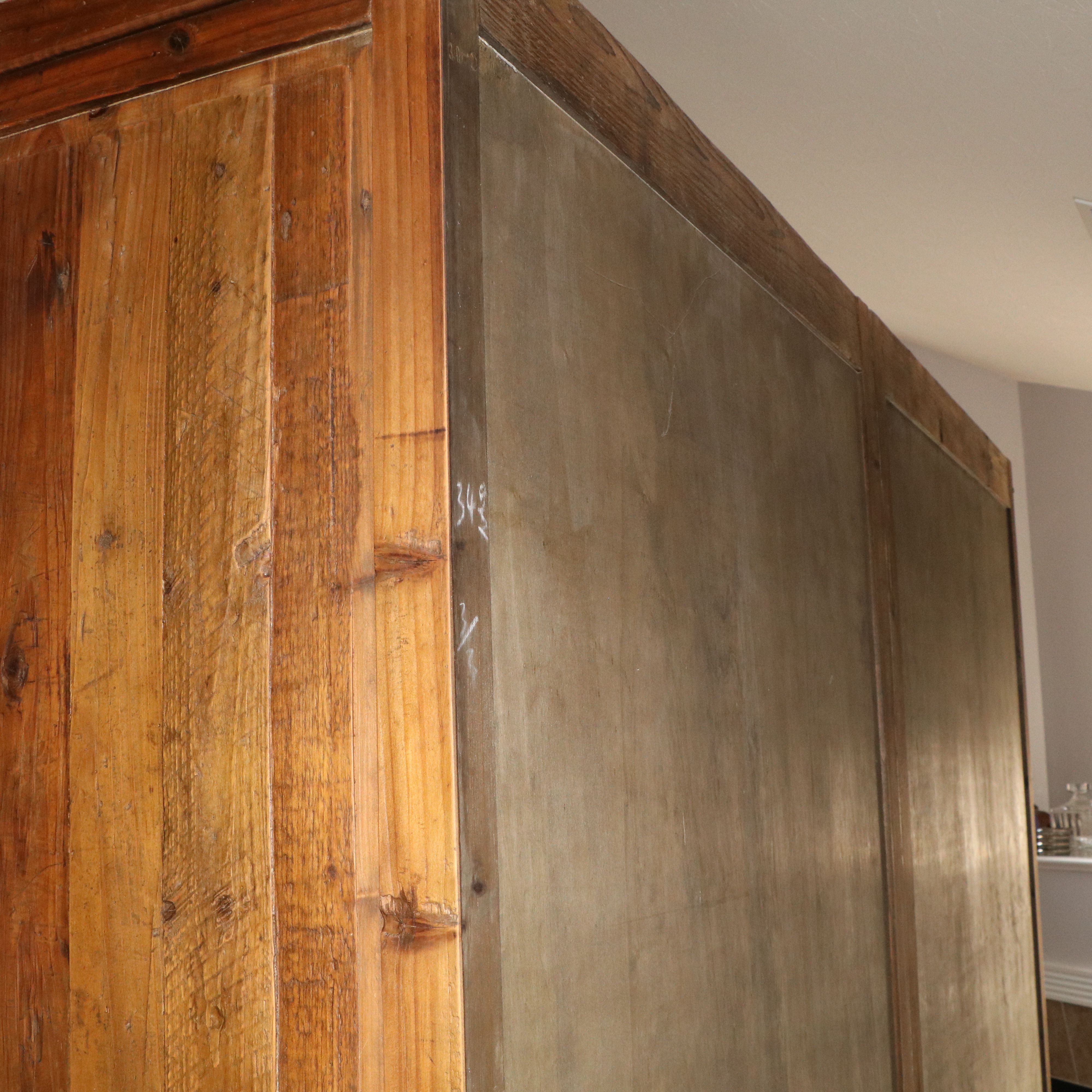 Arhaus French Style Custom Showroom Pine Cabinet with a Painted Interior