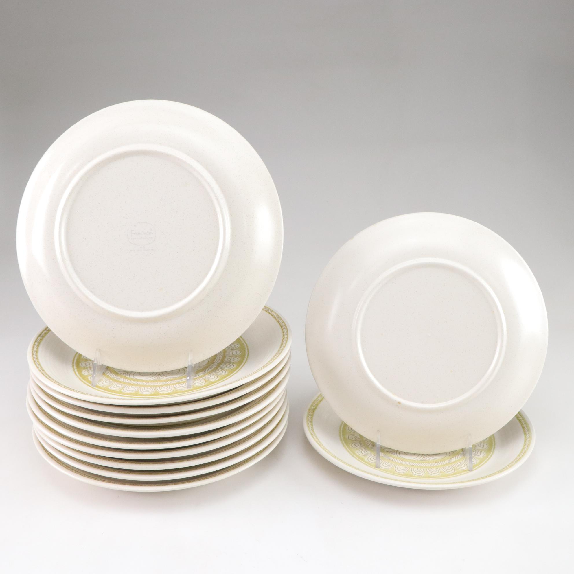 Franciscan "Hacienda" Green Geometric Floral Dinnerware, 1970s