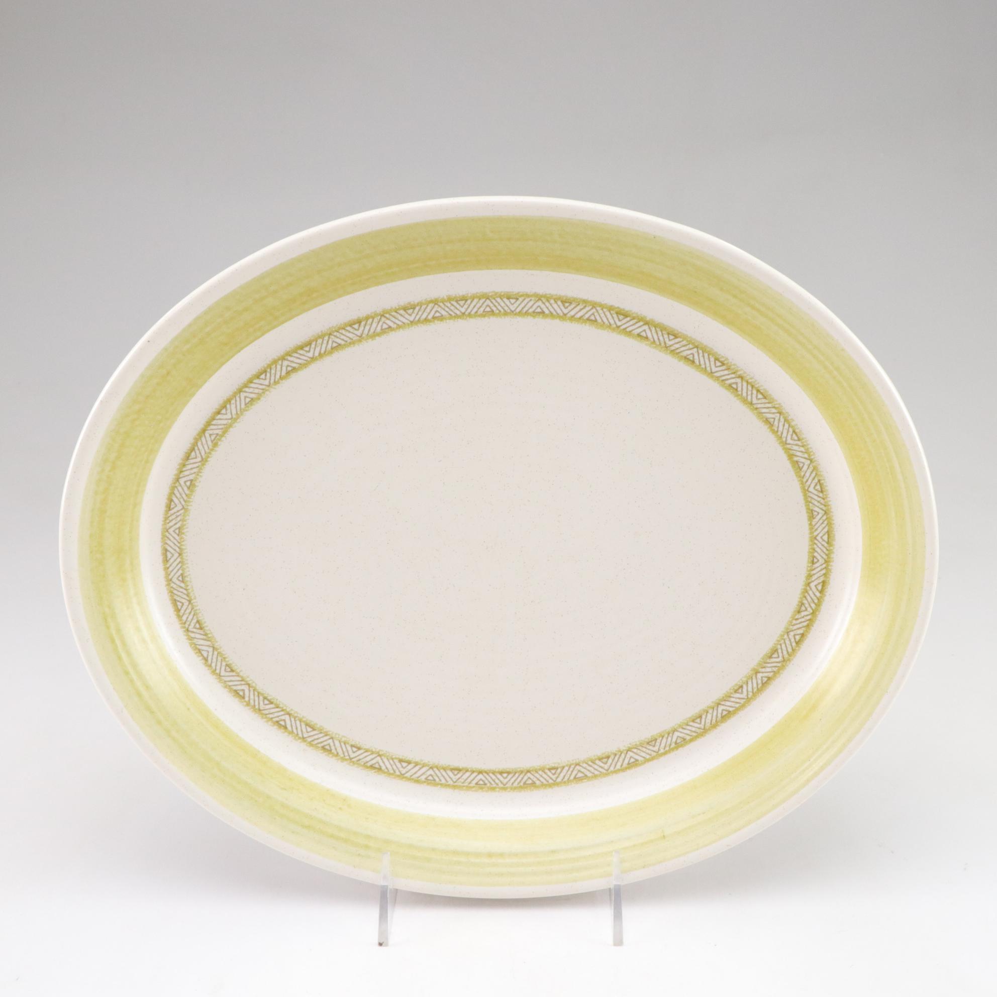 Franciscan "Hacienda" Green Geometric Floral Dinnerware, 1970s