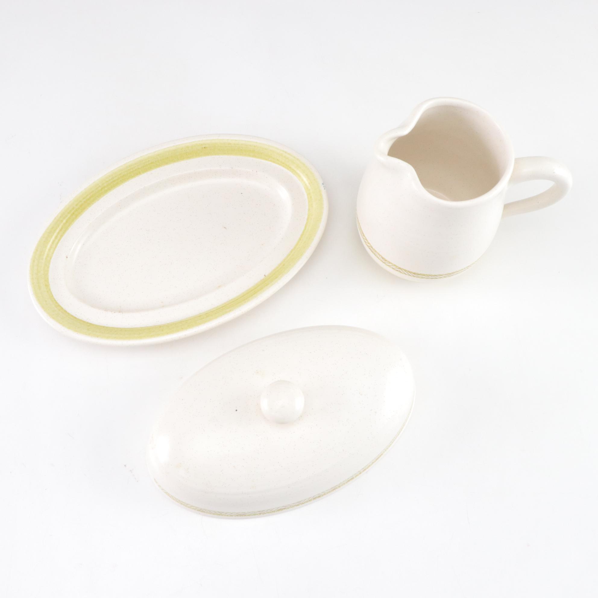 Franciscan "Hacienda" Green Geometric Floral Dinnerware, 1970s