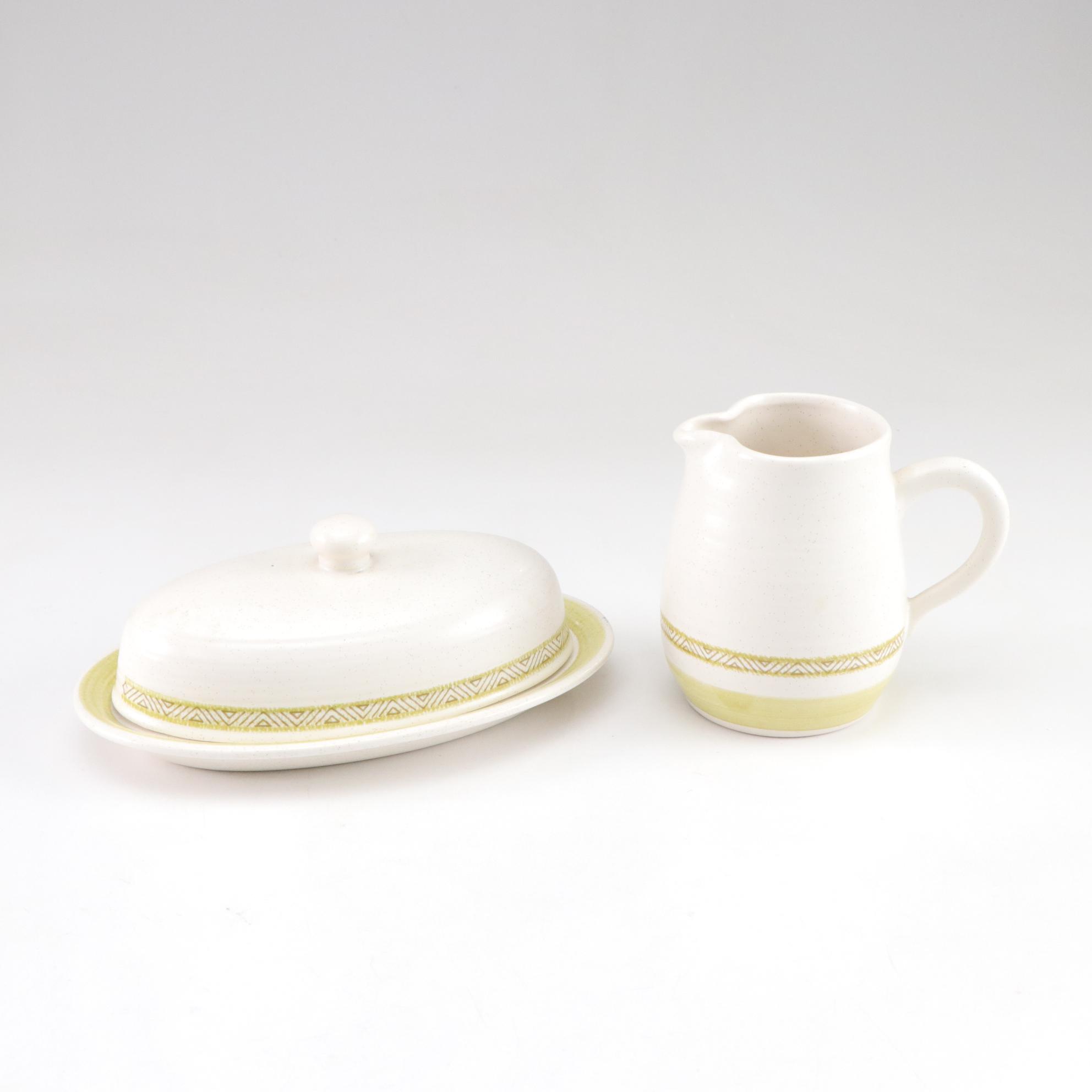 Franciscan "Hacienda" Green Geometric Floral Dinnerware, 1970s