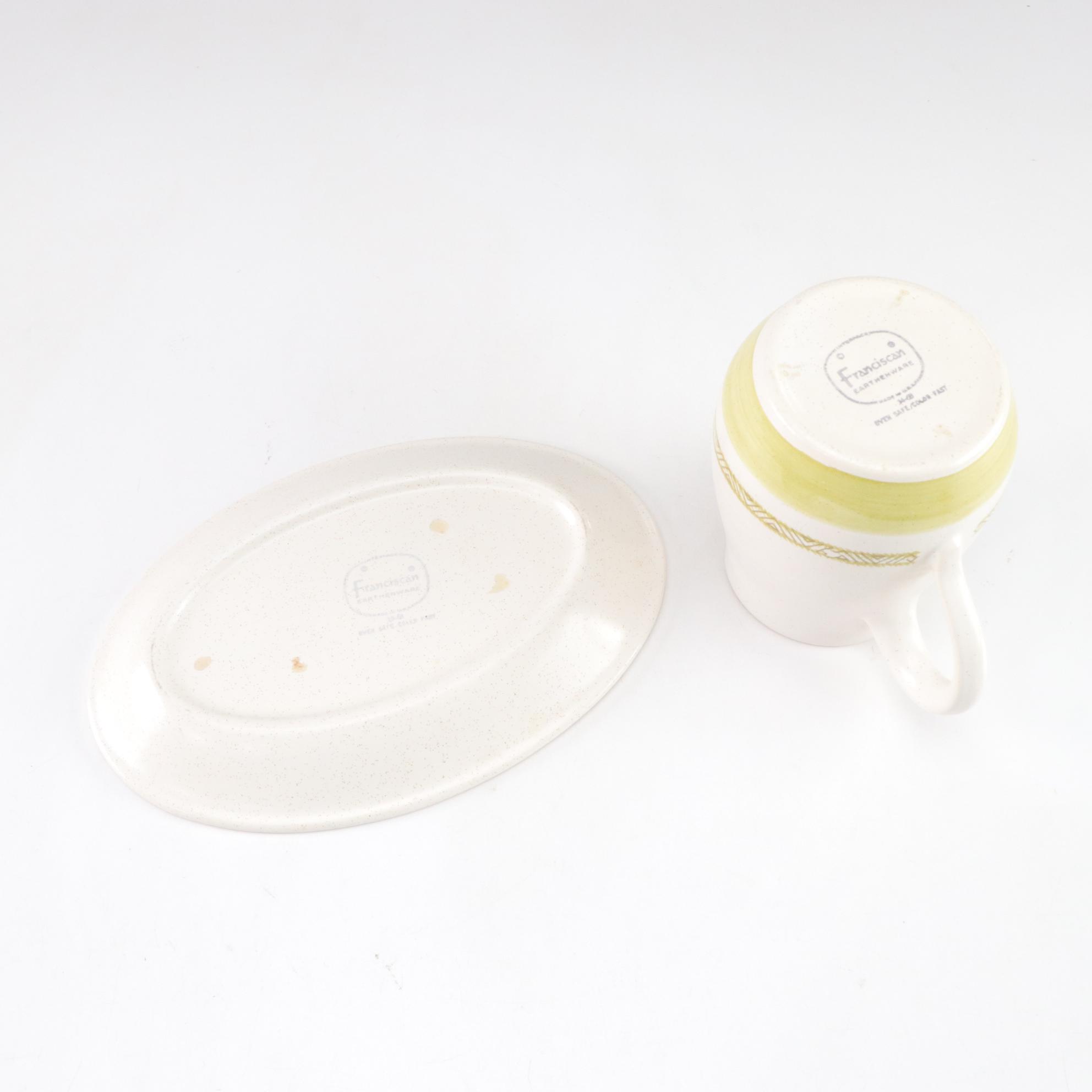 Franciscan "Hacienda" Green Geometric Floral Dinnerware, 1970s