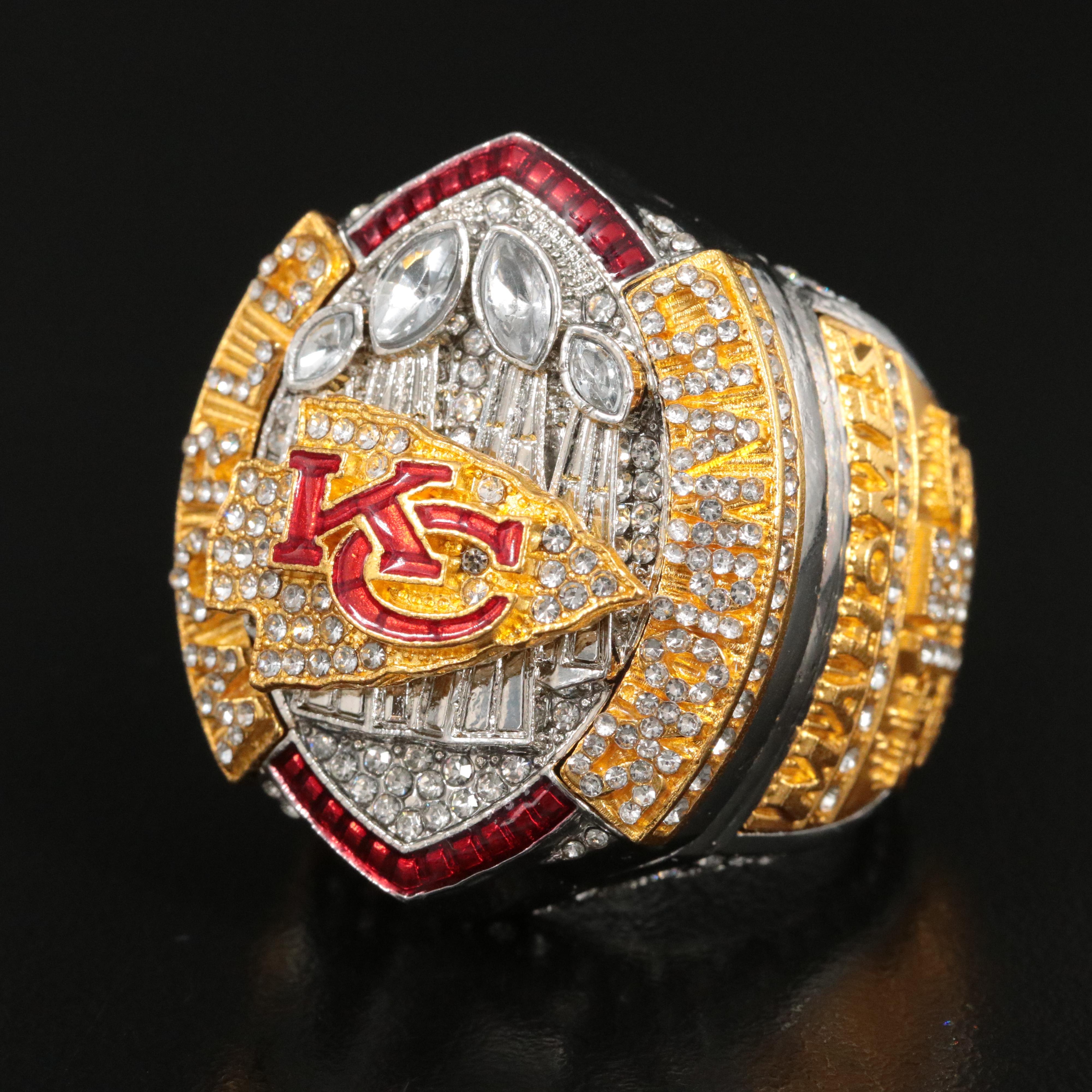 Kansas City Chiefs Championship Rhinestone Replica Ring