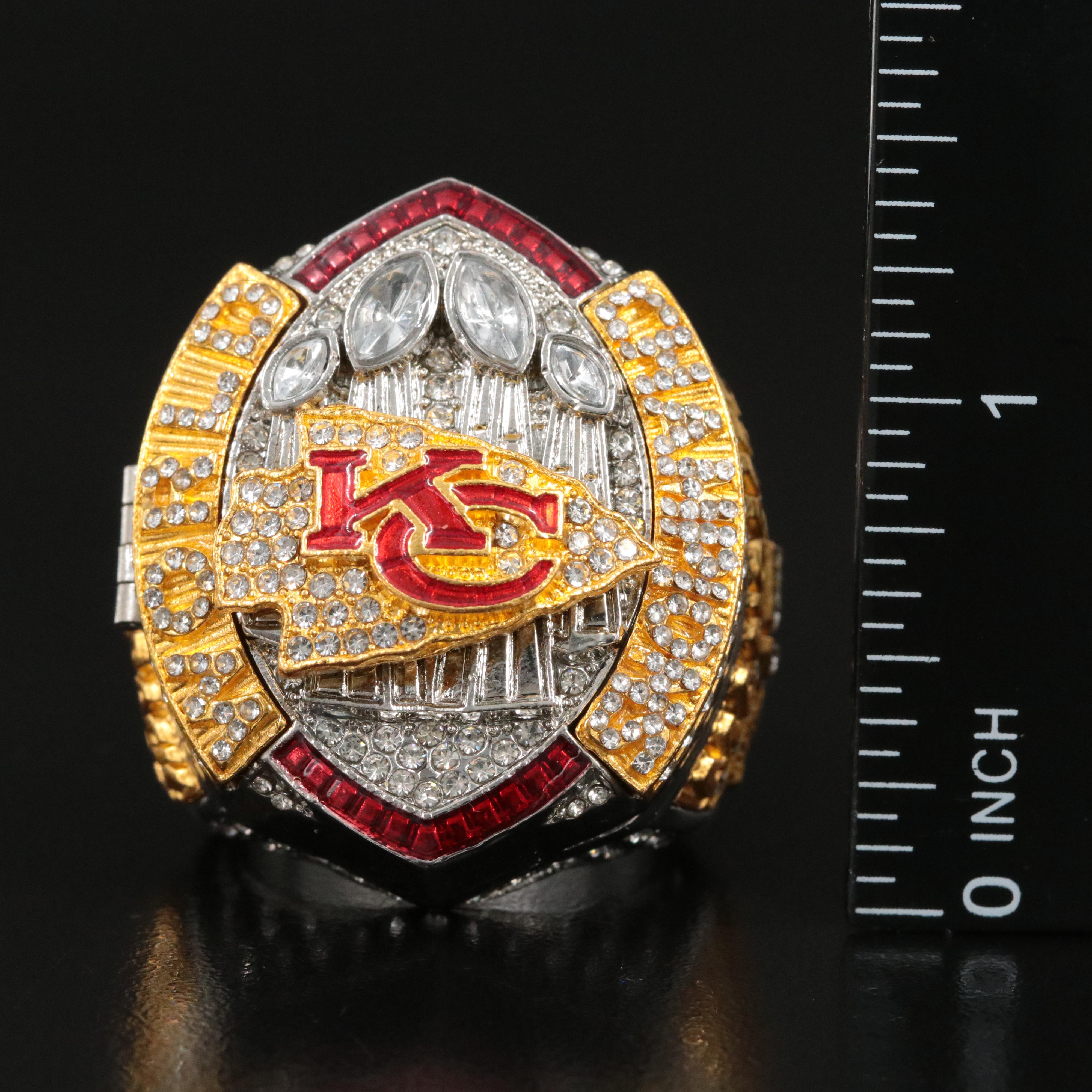 Kansas City Chiefs Championship Rhinestone Replica Ring