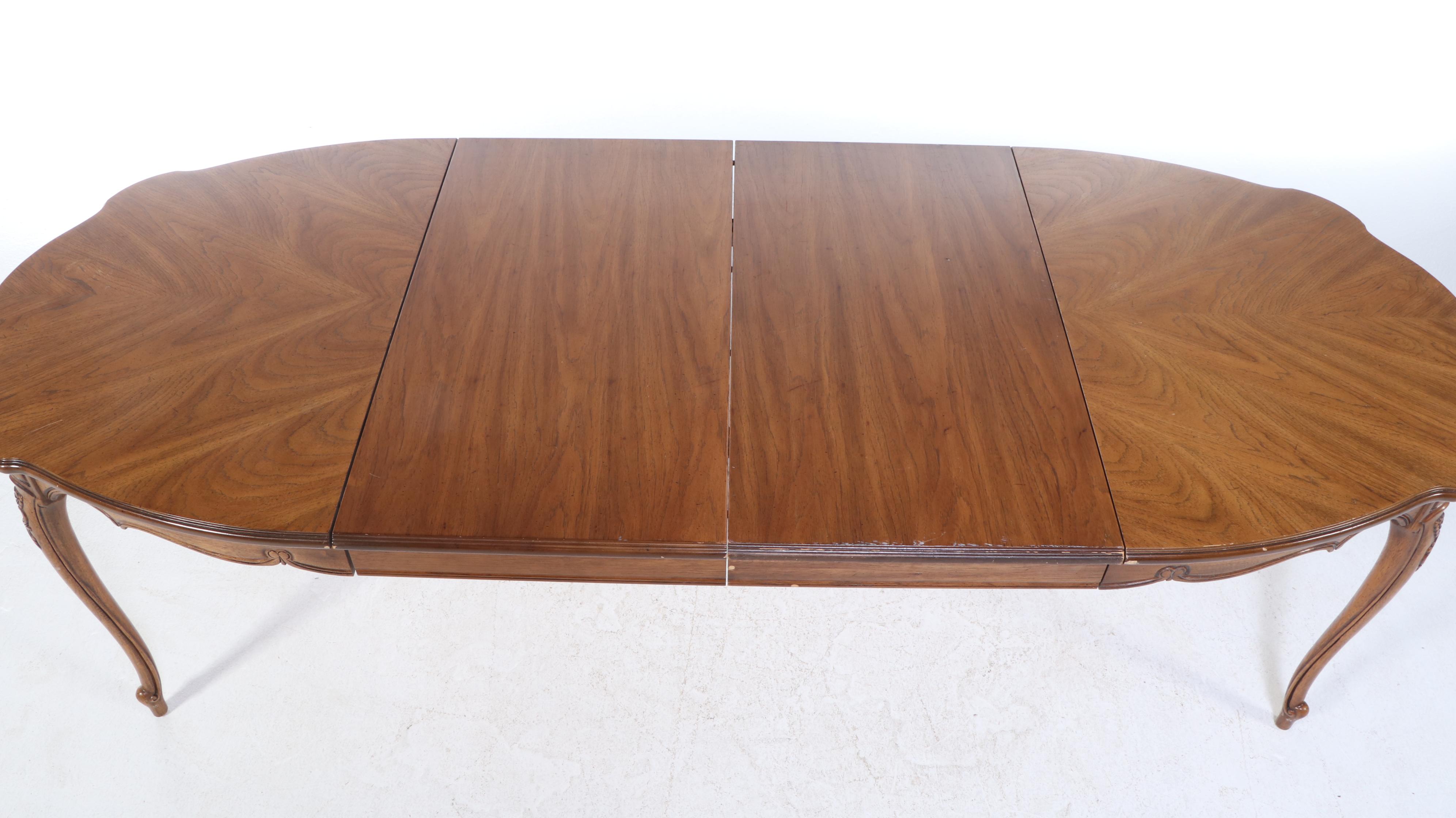 Seven-Piece Thomasville French Provincial Style Oak Dining Set