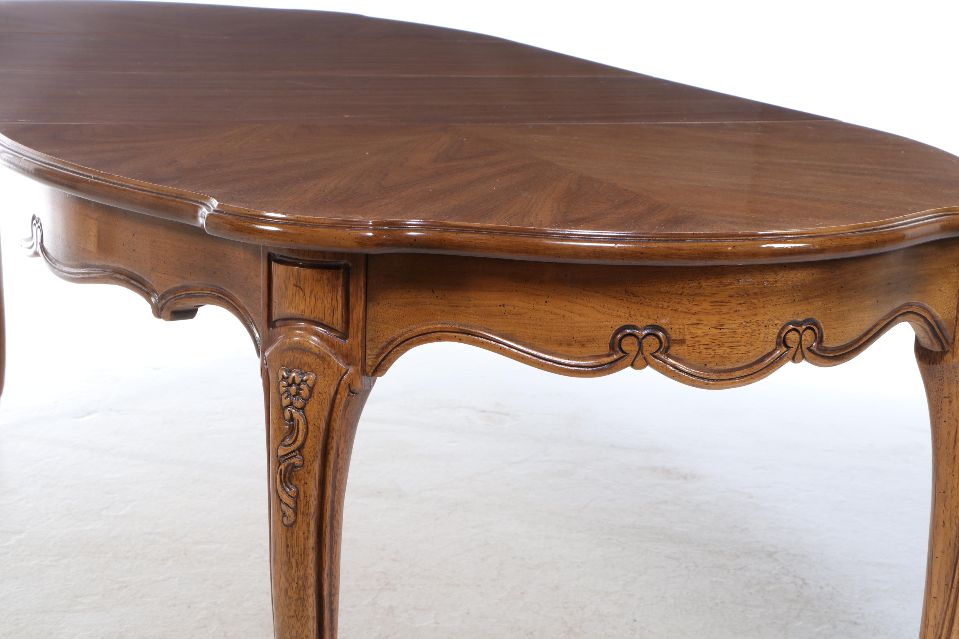 Seven-Piece Thomasville French Provincial Style Oak Dining Set