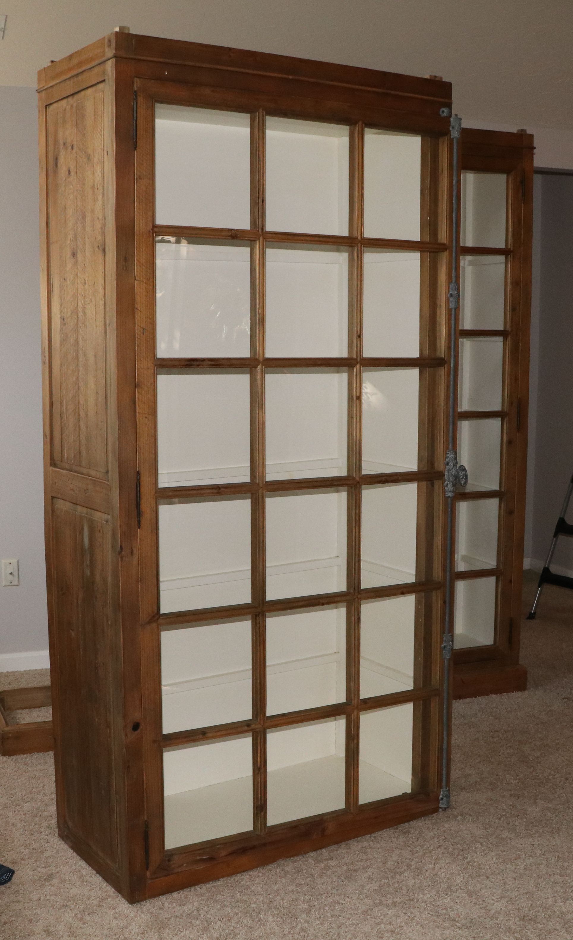 Arhaus French Style Custom Showroom Pine Cabinet with a Painted Interior