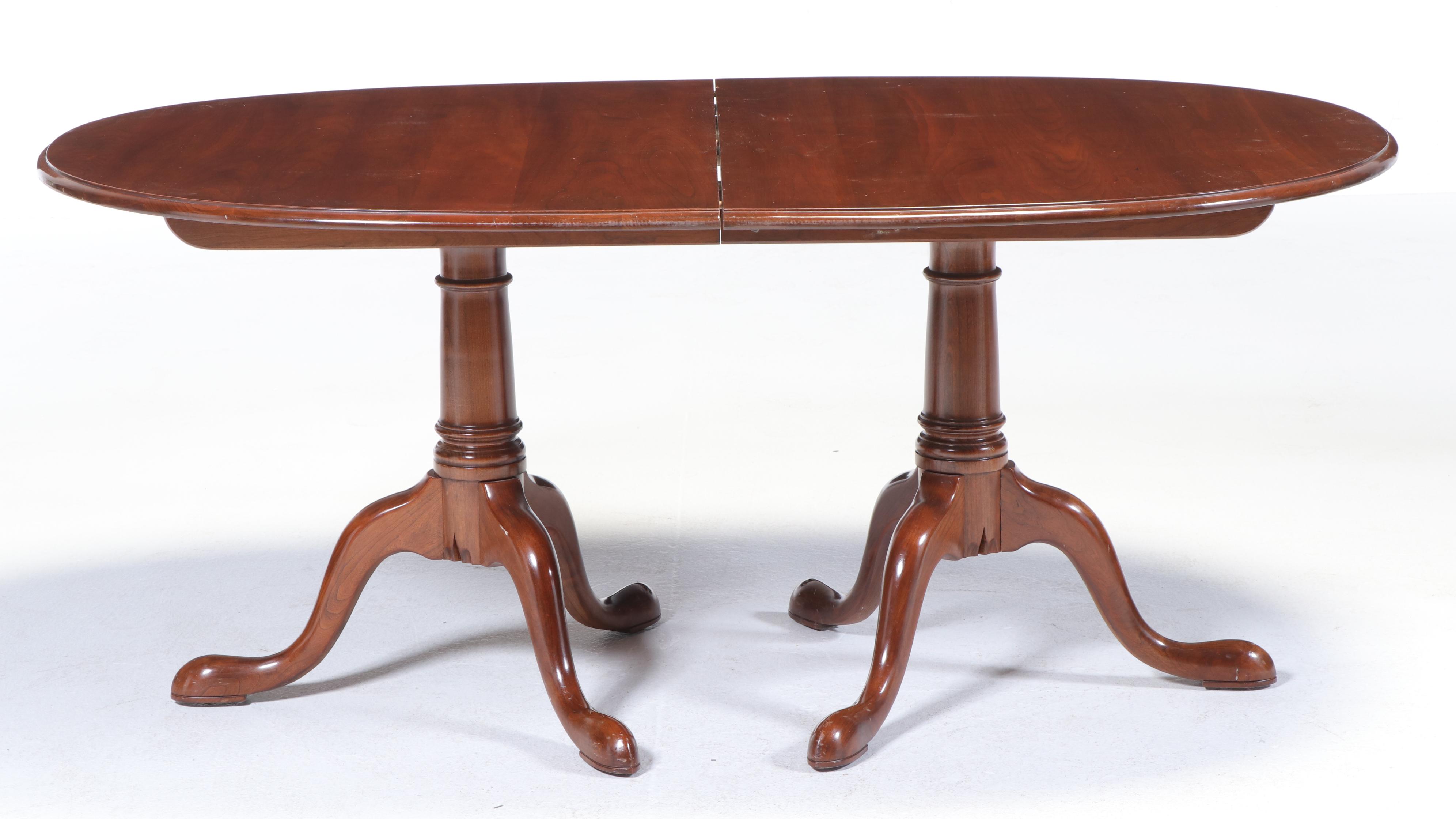 Seven-Piece Stickley "Cherry Valley" Queen Anne Style Cherrywood Dining Set