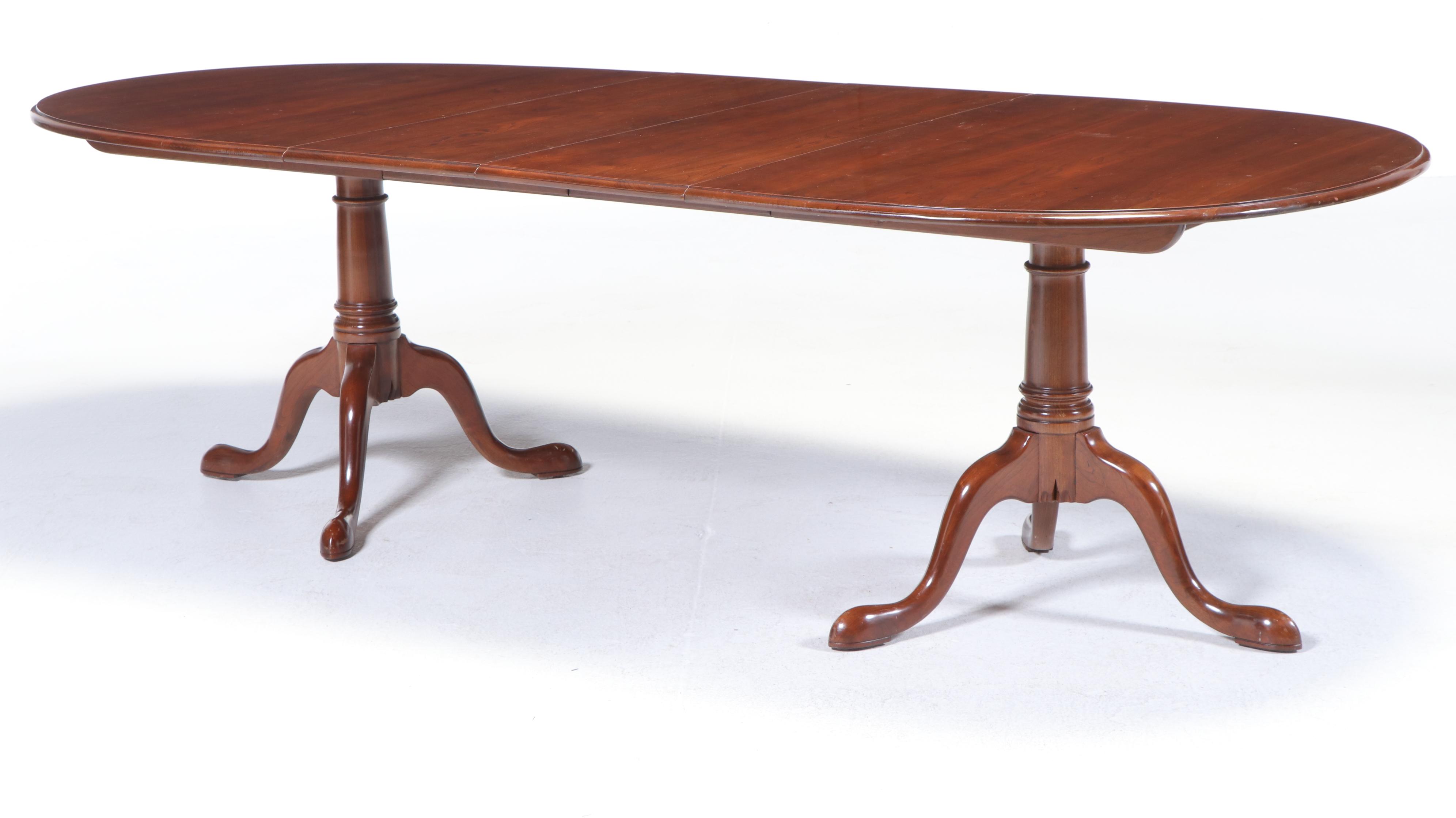 Seven-Piece Stickley "Cherry Valley" Queen Anne Style Cherrywood Dining Set