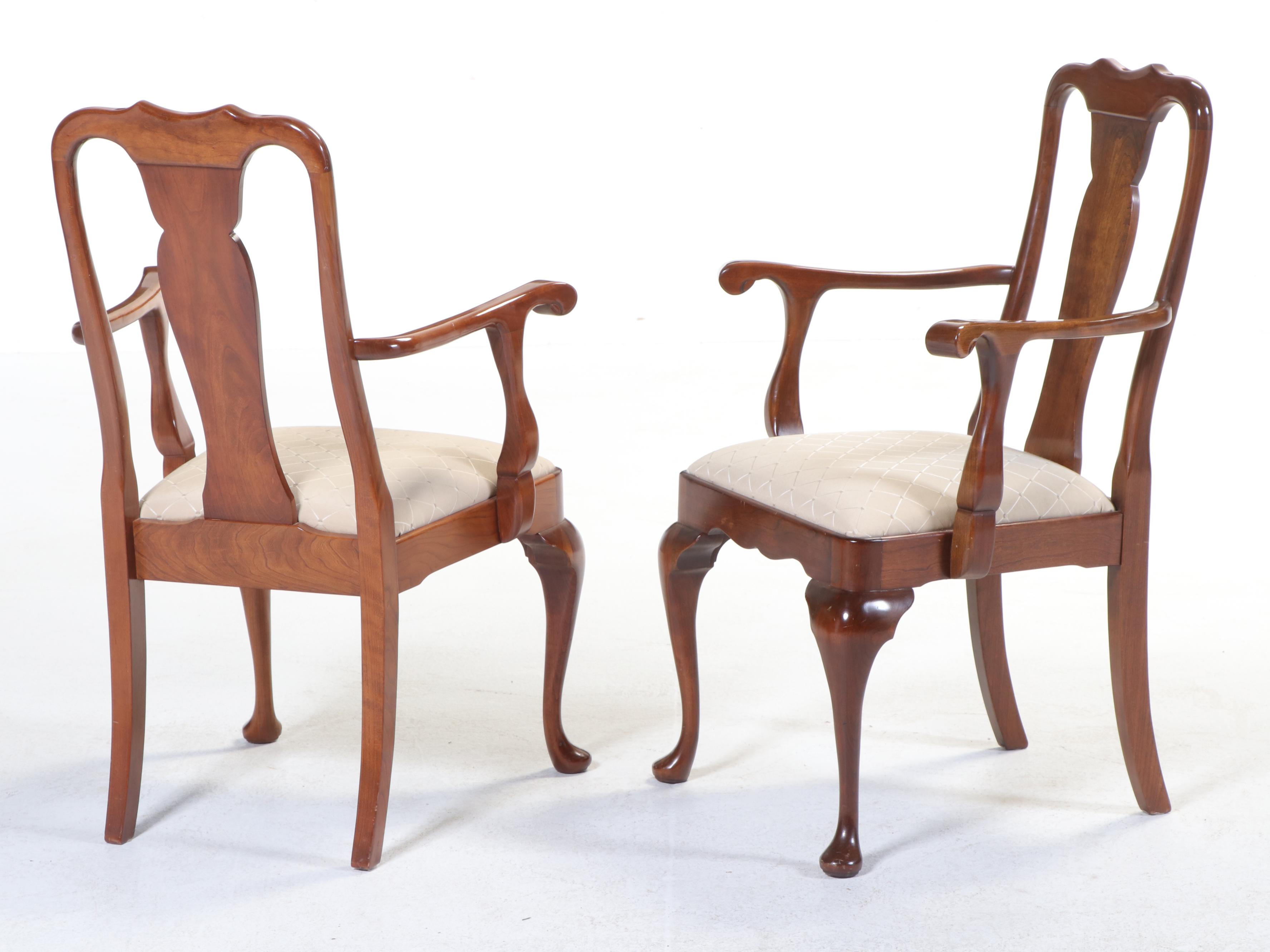 Seven-Piece Stickley "Cherry Valley" Queen Anne Style Cherrywood Dining Set