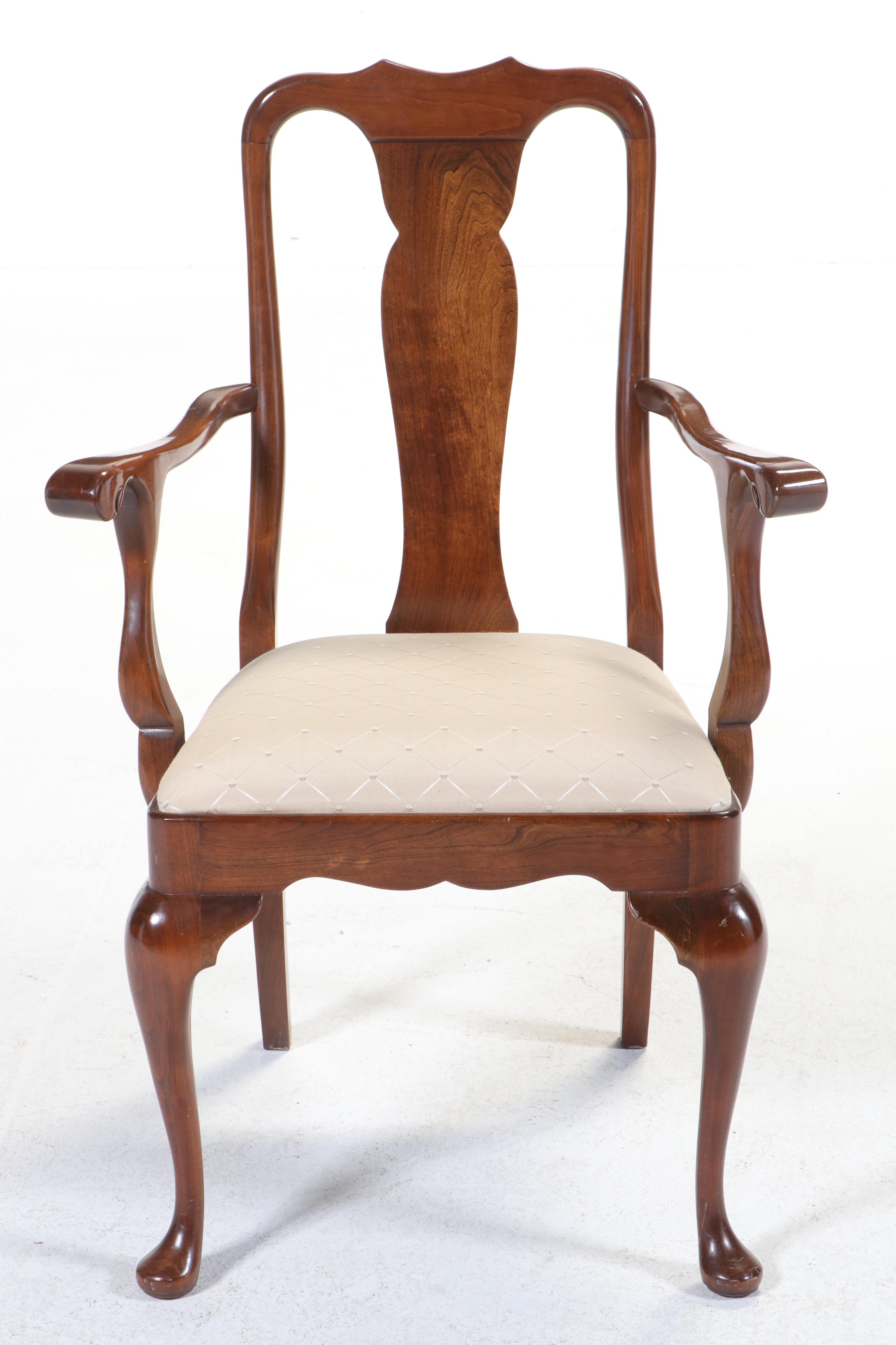 Seven-Piece Stickley "Cherry Valley" Queen Anne Style Cherrywood Dining Set