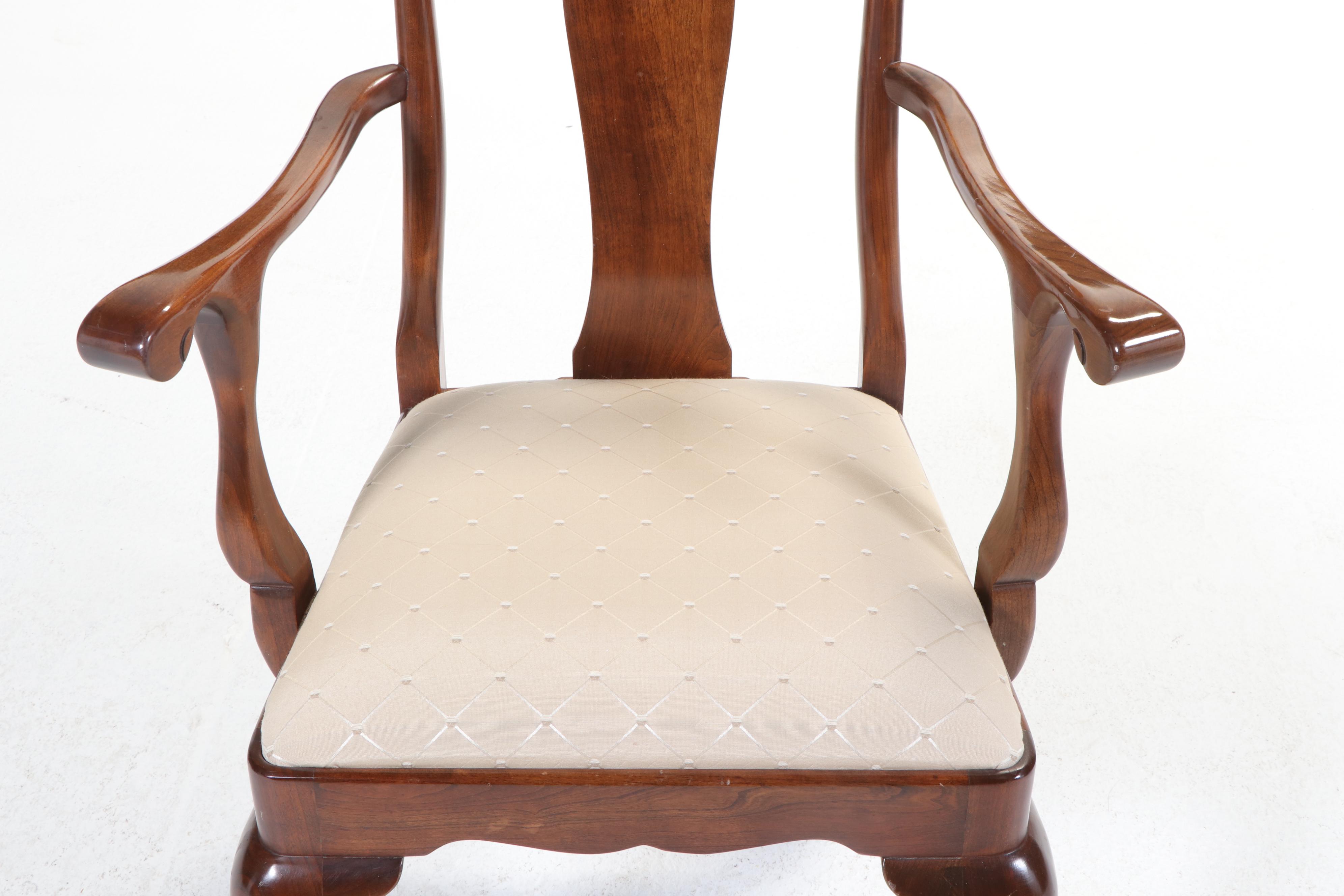 Seven-Piece Stickley "Cherry Valley" Queen Anne Style Cherrywood Dining Set