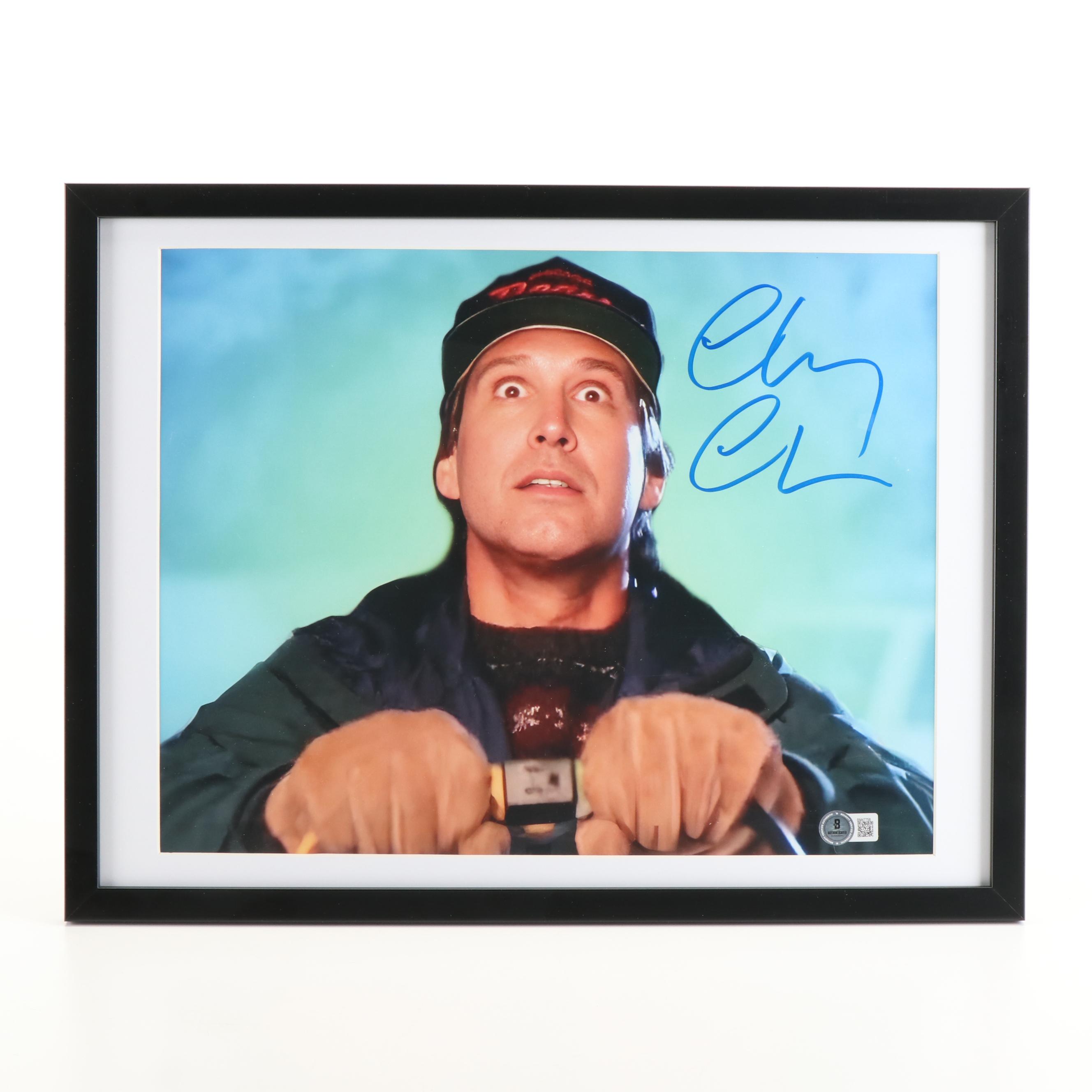 Chevy Chase Signed “Christmas Vacation” Movie Print in Matted Frame, Beckett