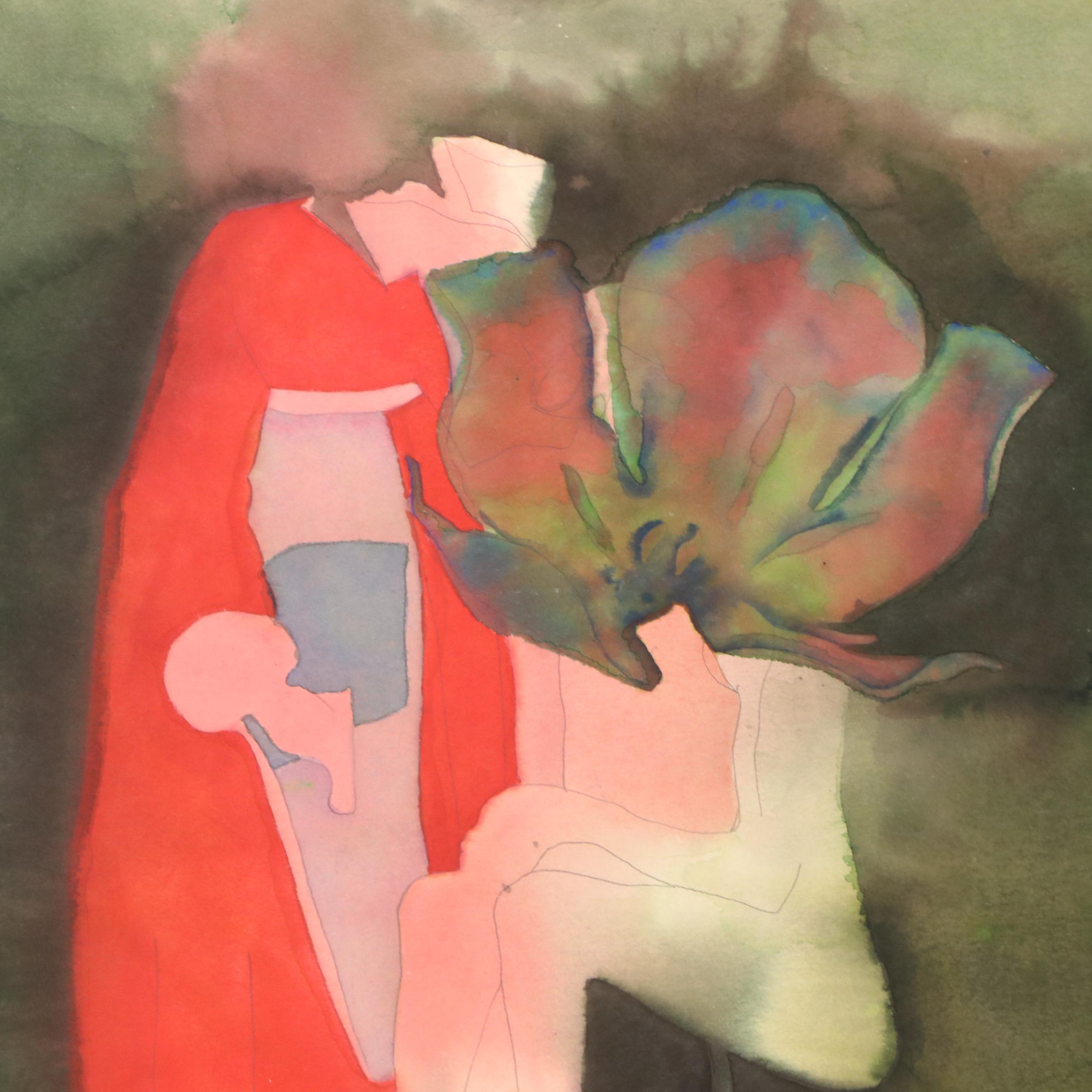 Wesley Chamberlin Modernist Abstract Religious Composition "Job's Wife," 1968