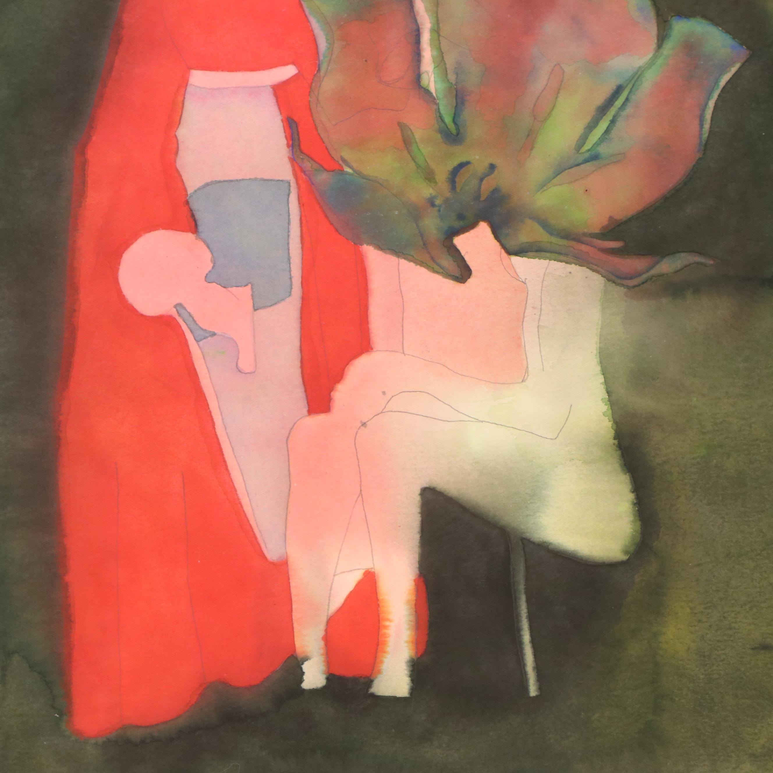 Wesley Chamberlin Modernist Abstract Religious Composition "Job's Wife," 1968
