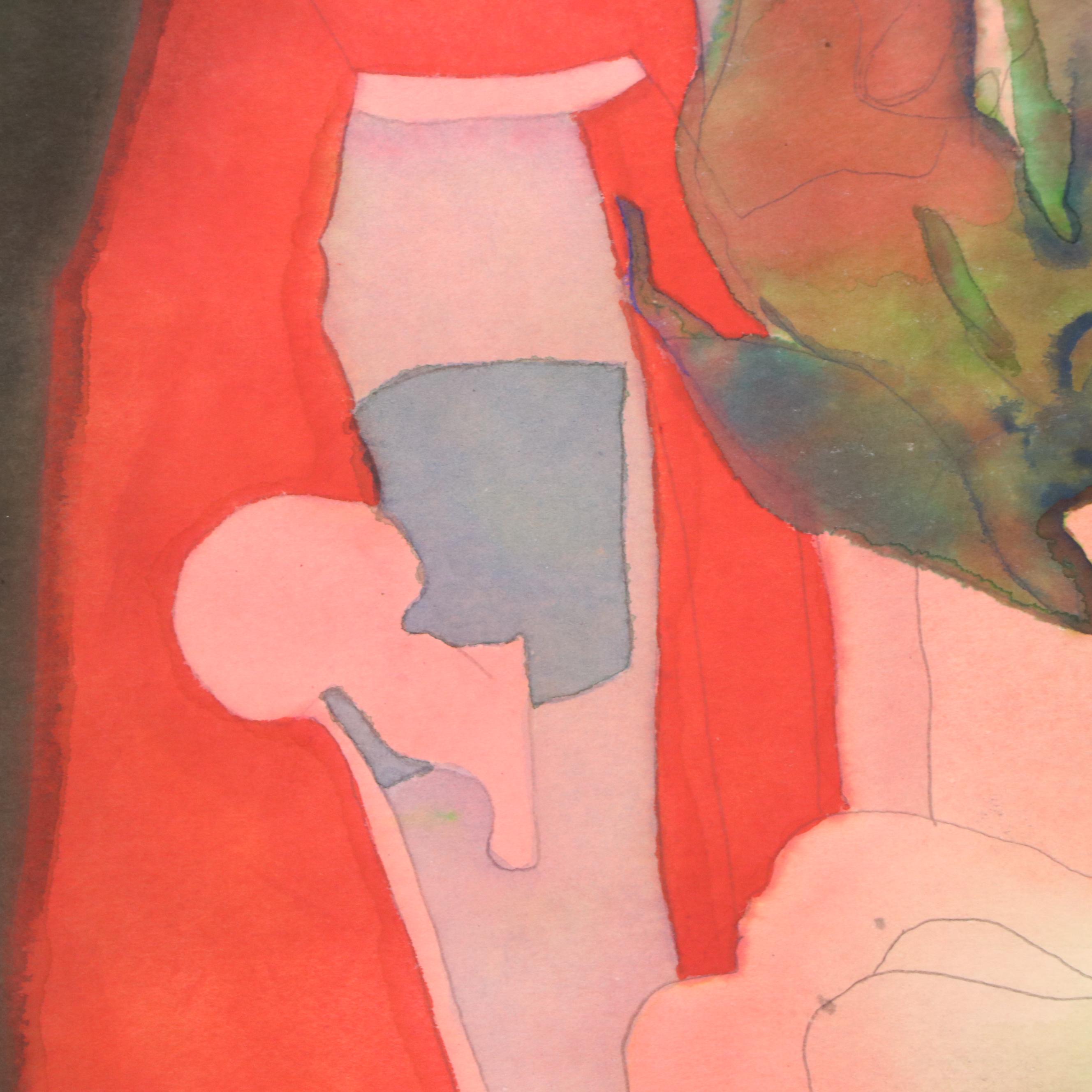 Wesley Chamberlin Modernist Abstract Religious Composition "Job's Wife," 1968