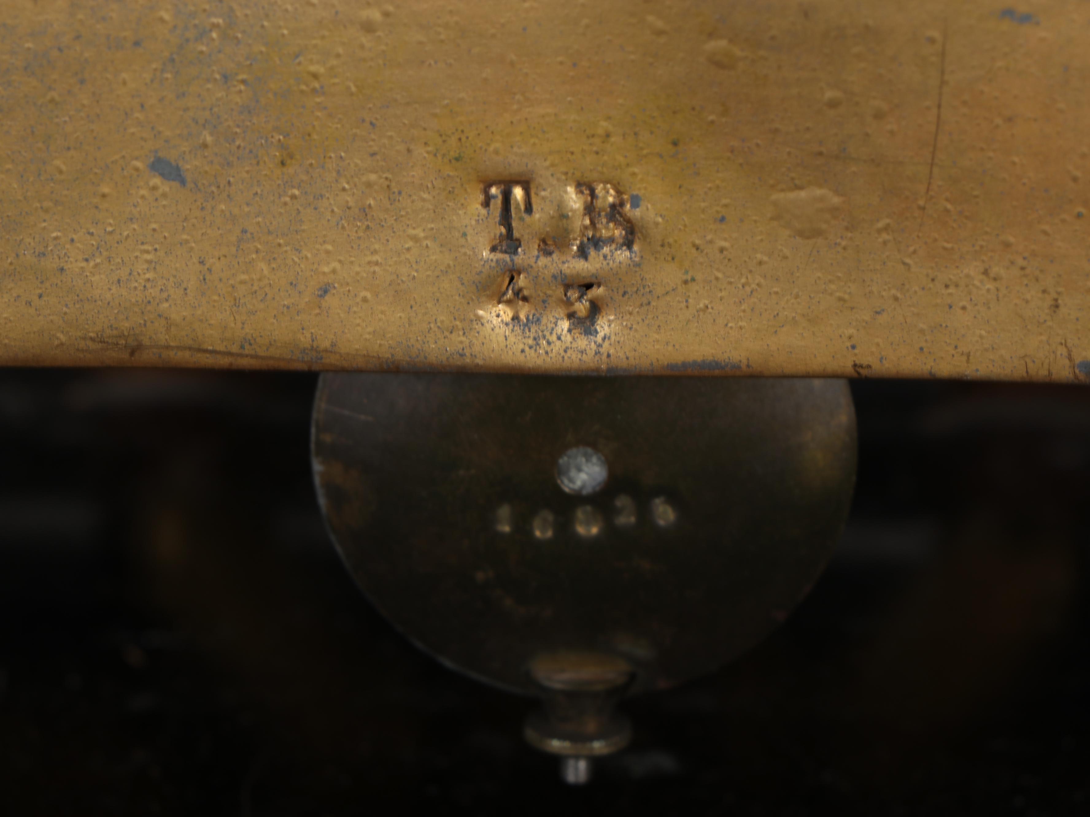 W. Bremer Junior Gilt Spelter Mantel Clock Under Glass Dome, 19th Century