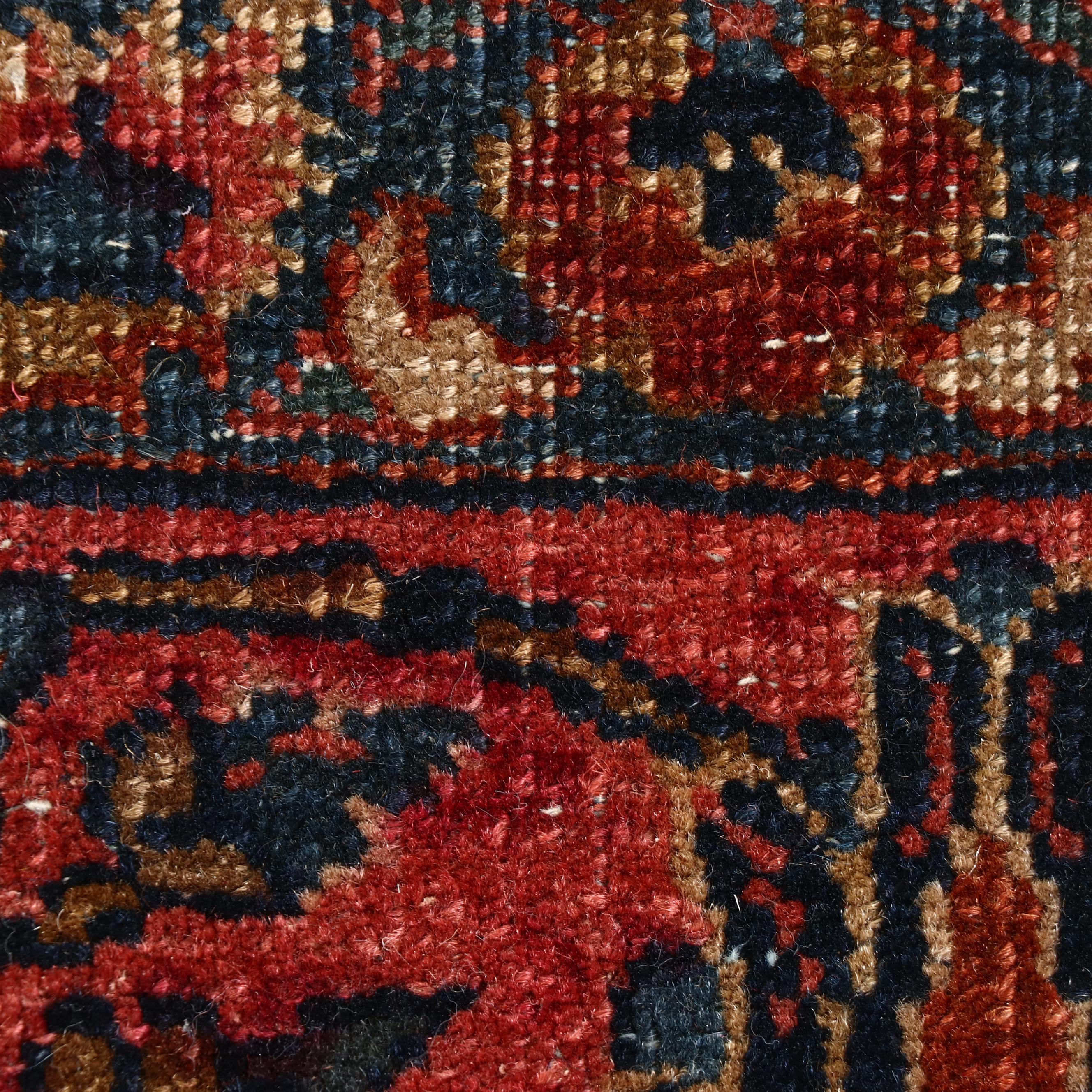 4'11 x 7'5 Antique Hand-Knotted Persian Sarouk Area Rug