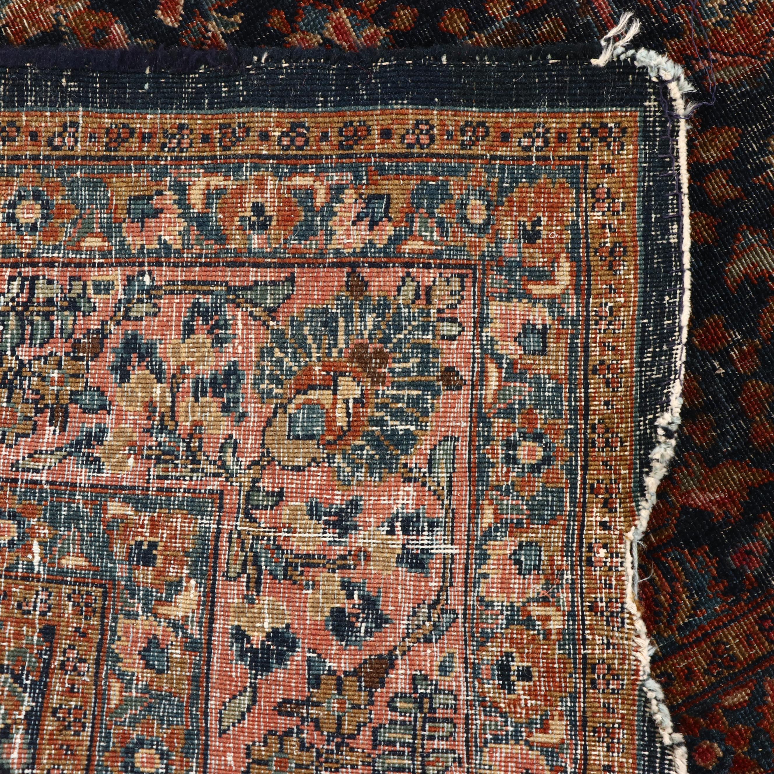 4'11 x 7'5 Antique Hand-Knotted Persian Sarouk Area Rug