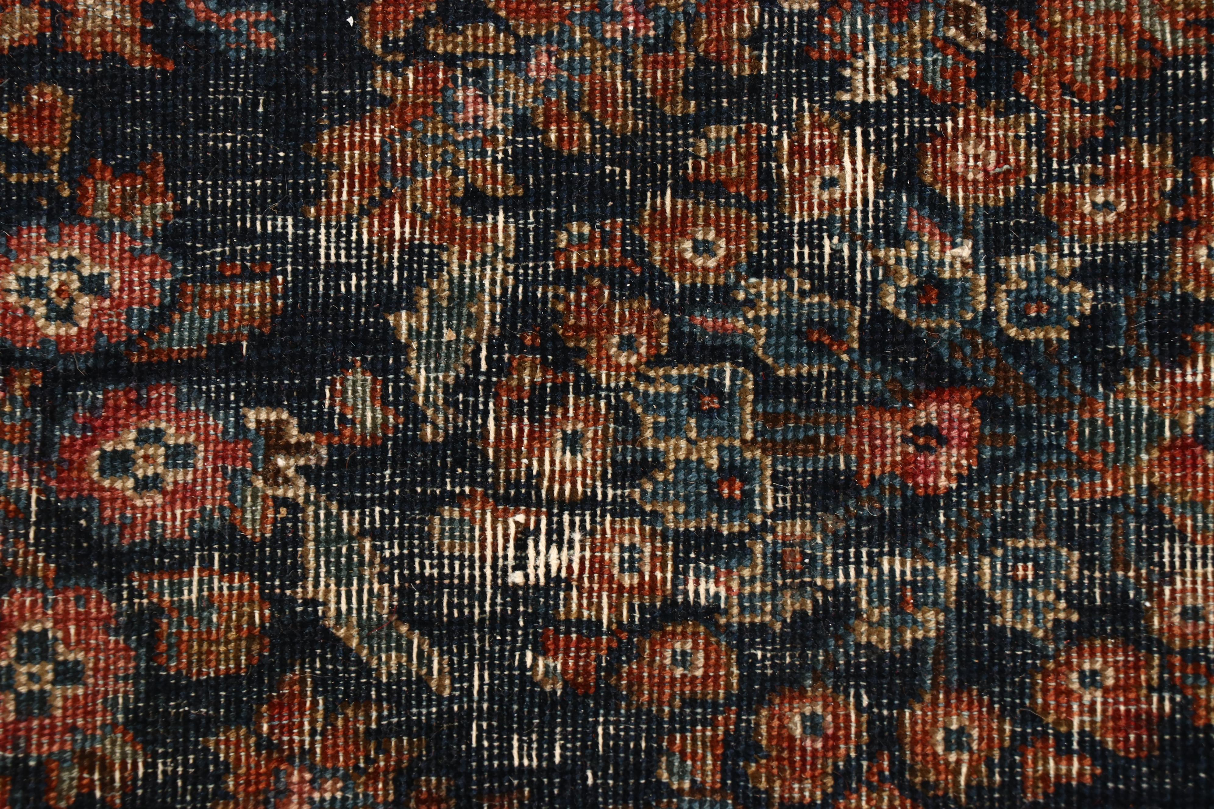 4'11 x 7'5 Antique Hand-Knotted Persian Sarouk Area Rug