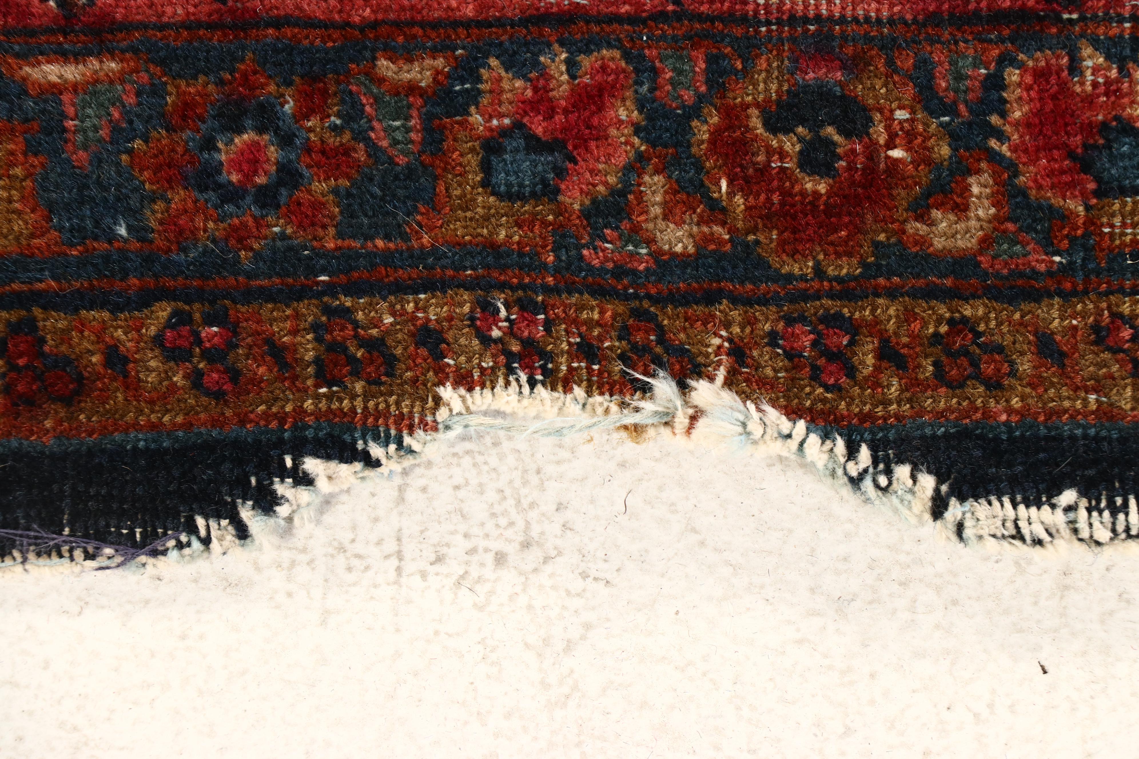 4'11 x 7'5 Antique Hand-Knotted Persian Sarouk Area Rug