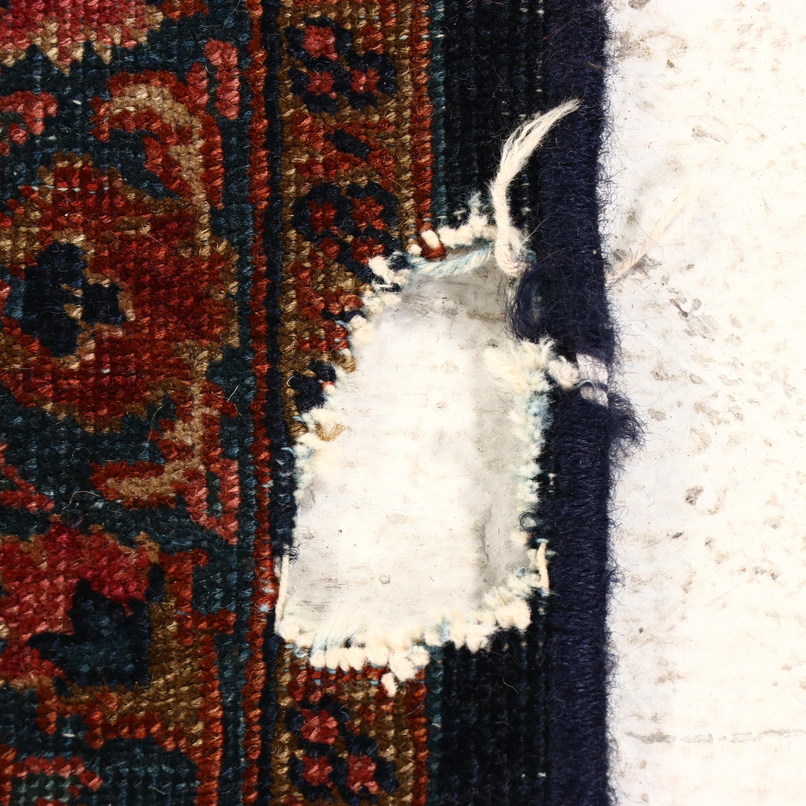 4'11 x 7'5 Antique Hand-Knotted Persian Sarouk Area Rug