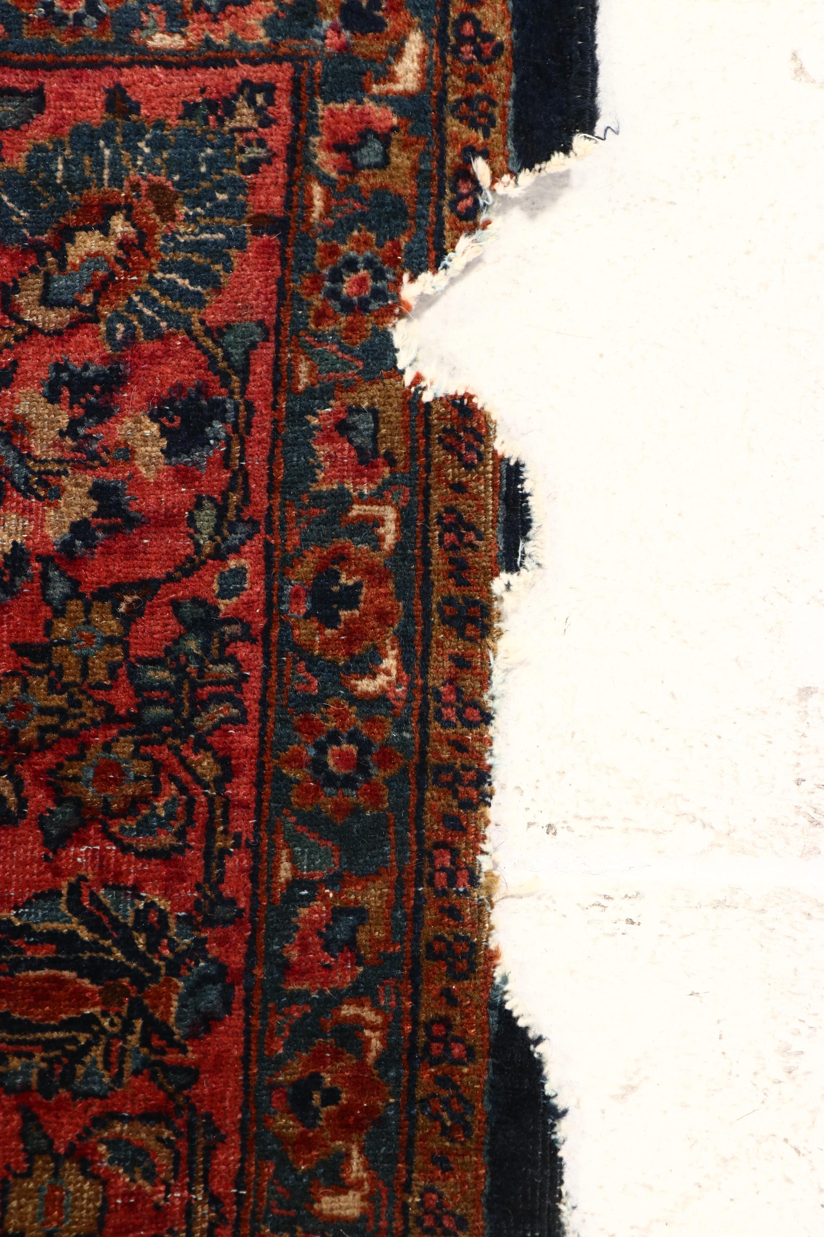 4'11 x 7'5 Antique Hand-Knotted Persian Sarouk Area Rug
