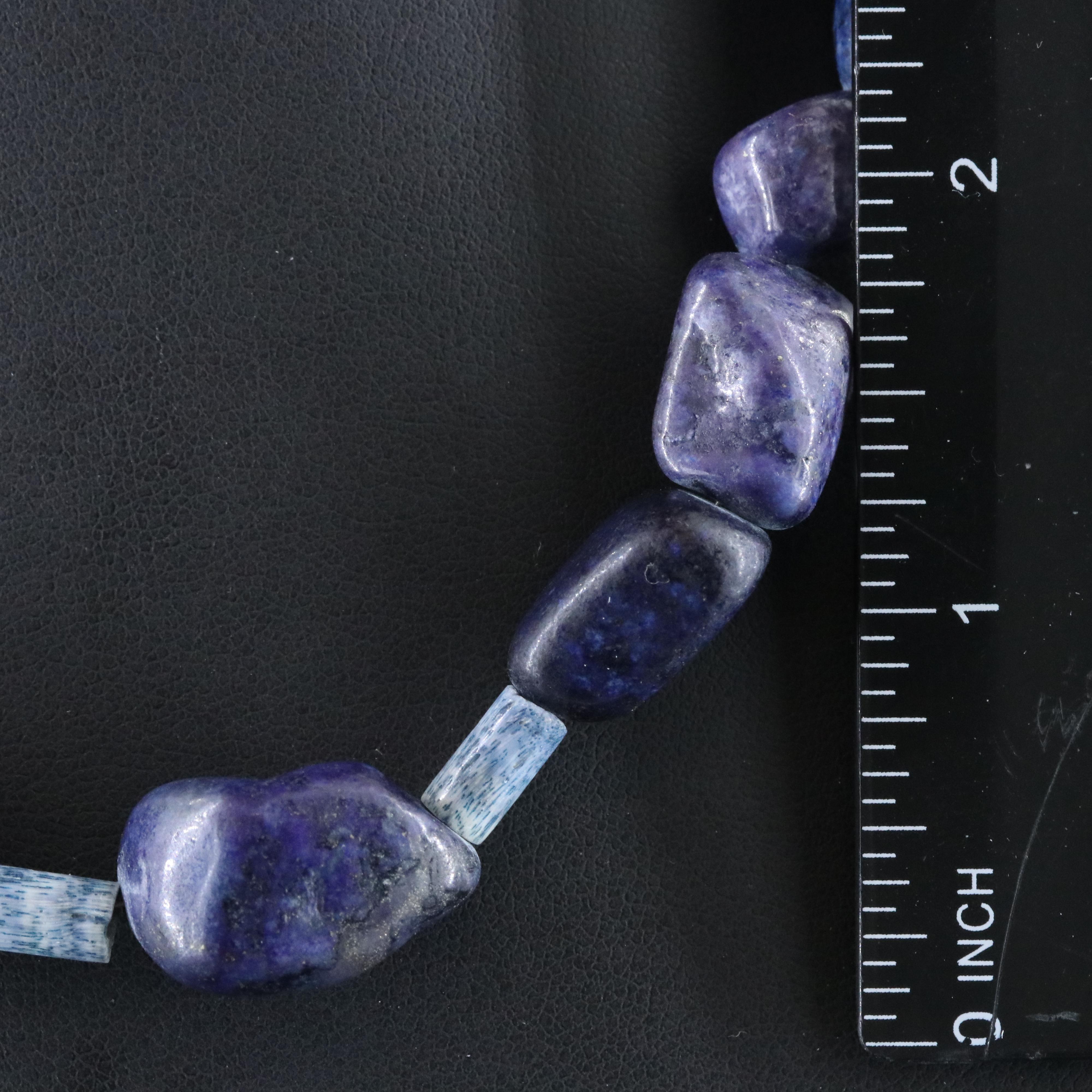 Lapis Lazuli and Coral Necklace with Sterling Clasp