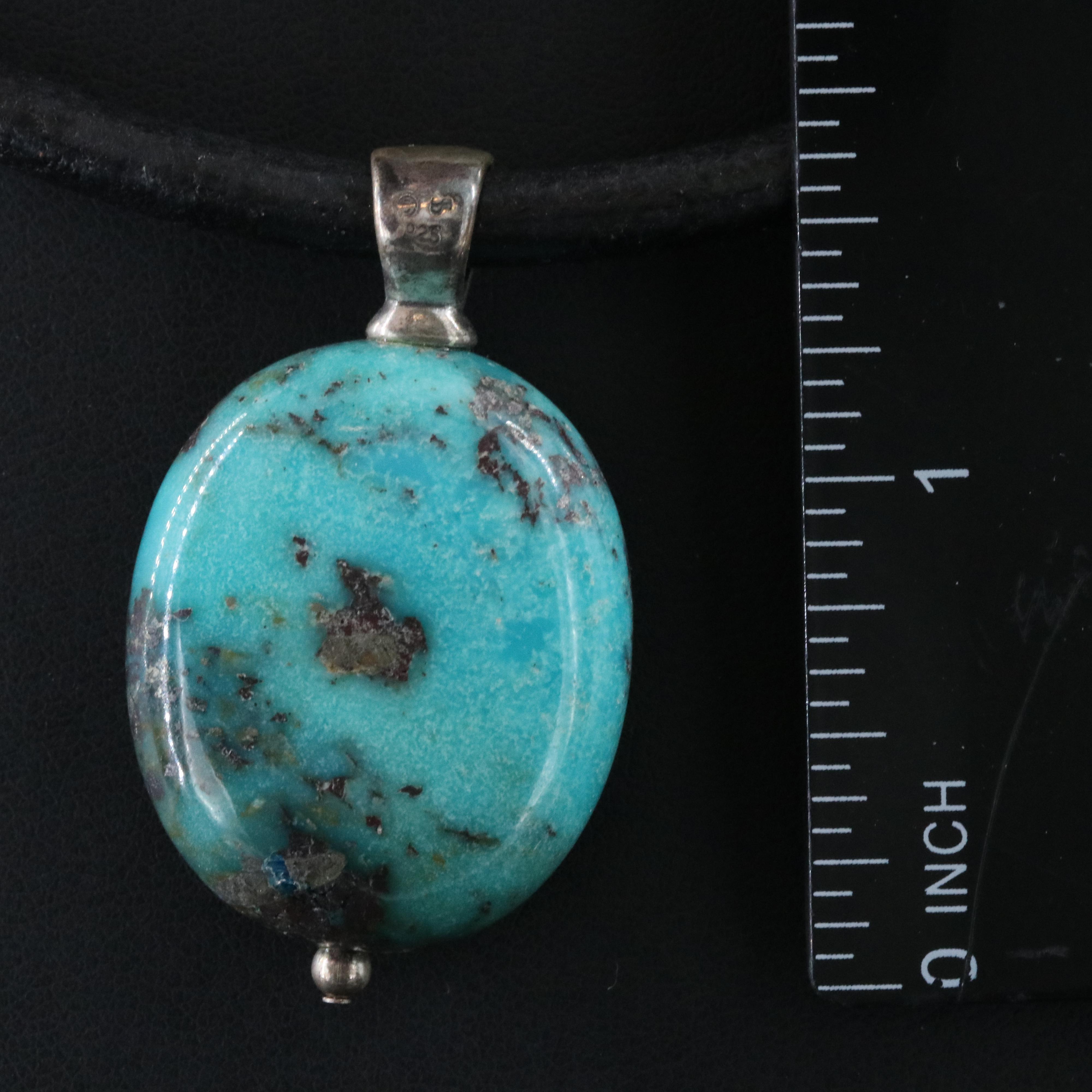 Sterling Turquoise Pendant Neccklace