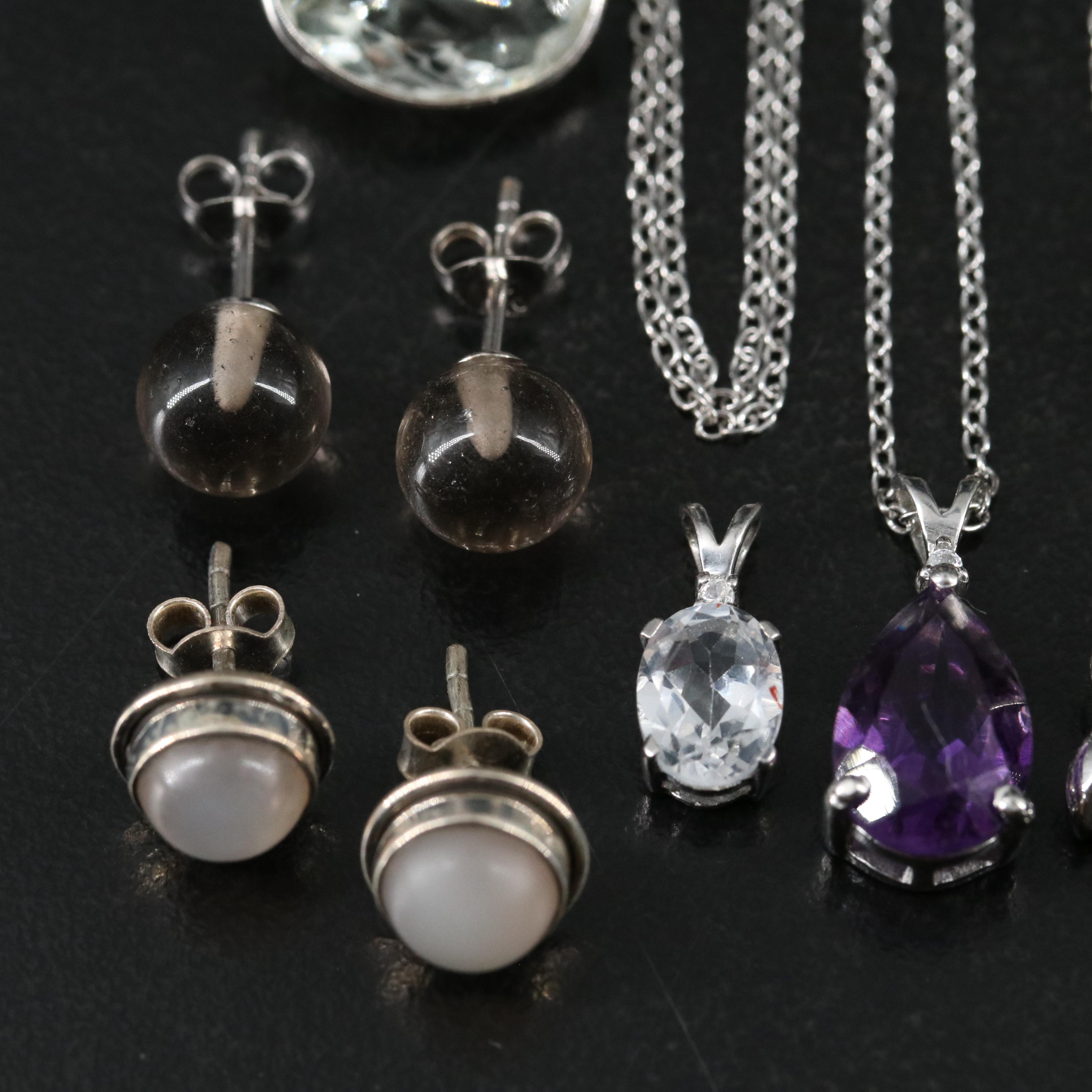 14 Assorted Sterling Silver Rings, Necklaces, Earrings, and Pendants