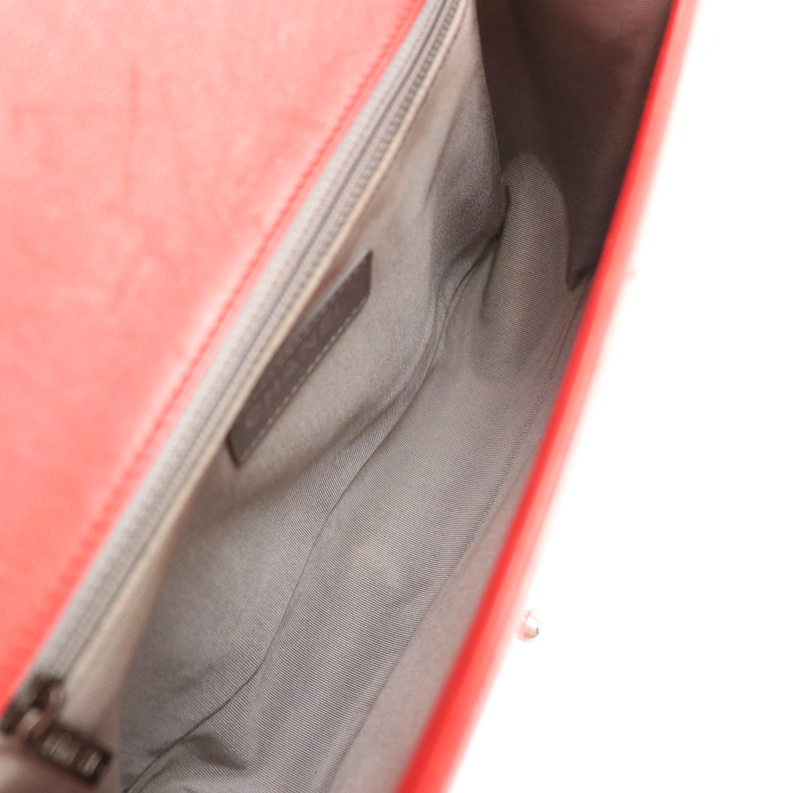 Chanel Large Flap Boy Bag in Red Diamond Stitch Calfskin Leather