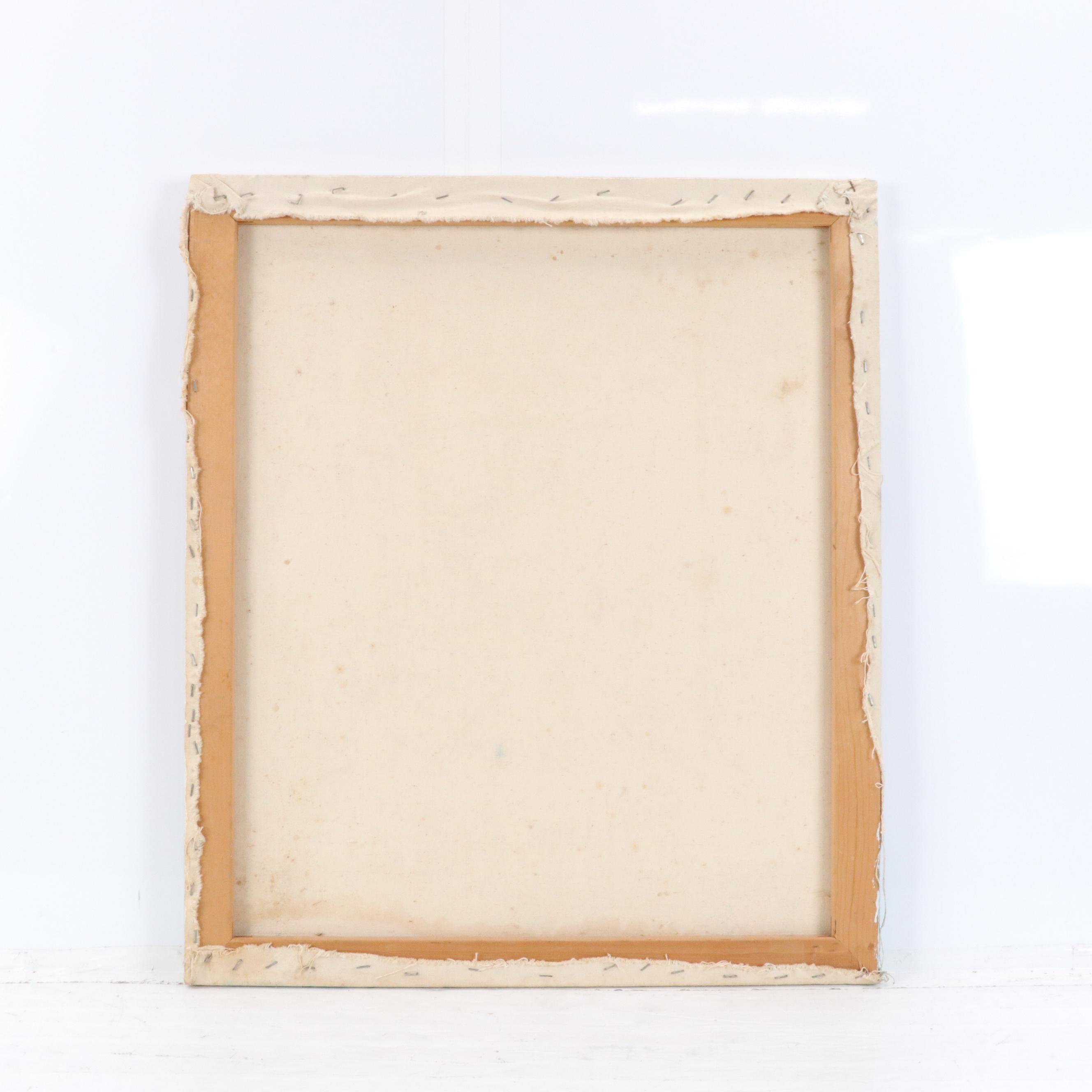 J. Boldt Window Scene Oil Painting, Late 20th Century