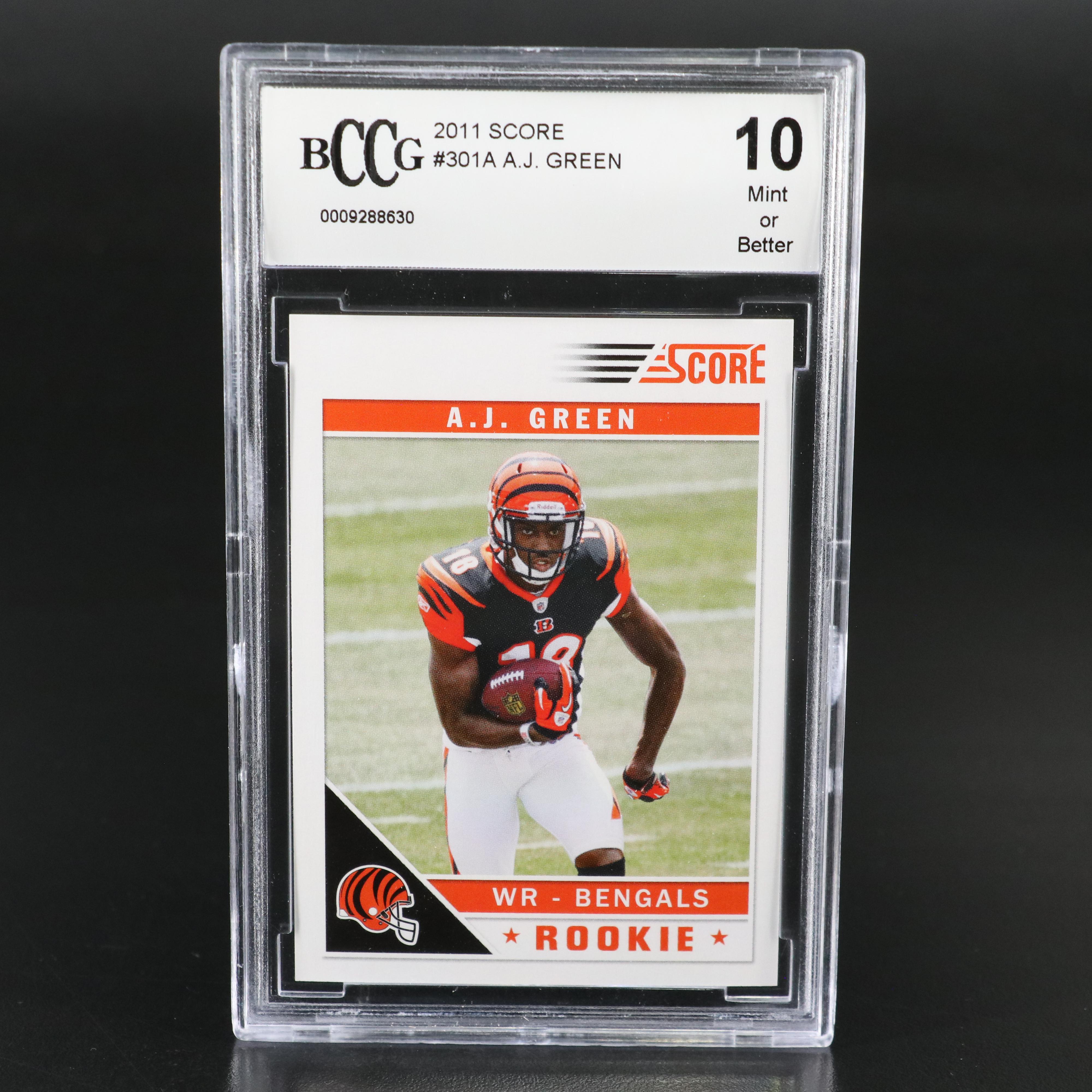 2011 Score A.J. Green Cincinnati Bengals Rookie Football Card Graded BCCG 10