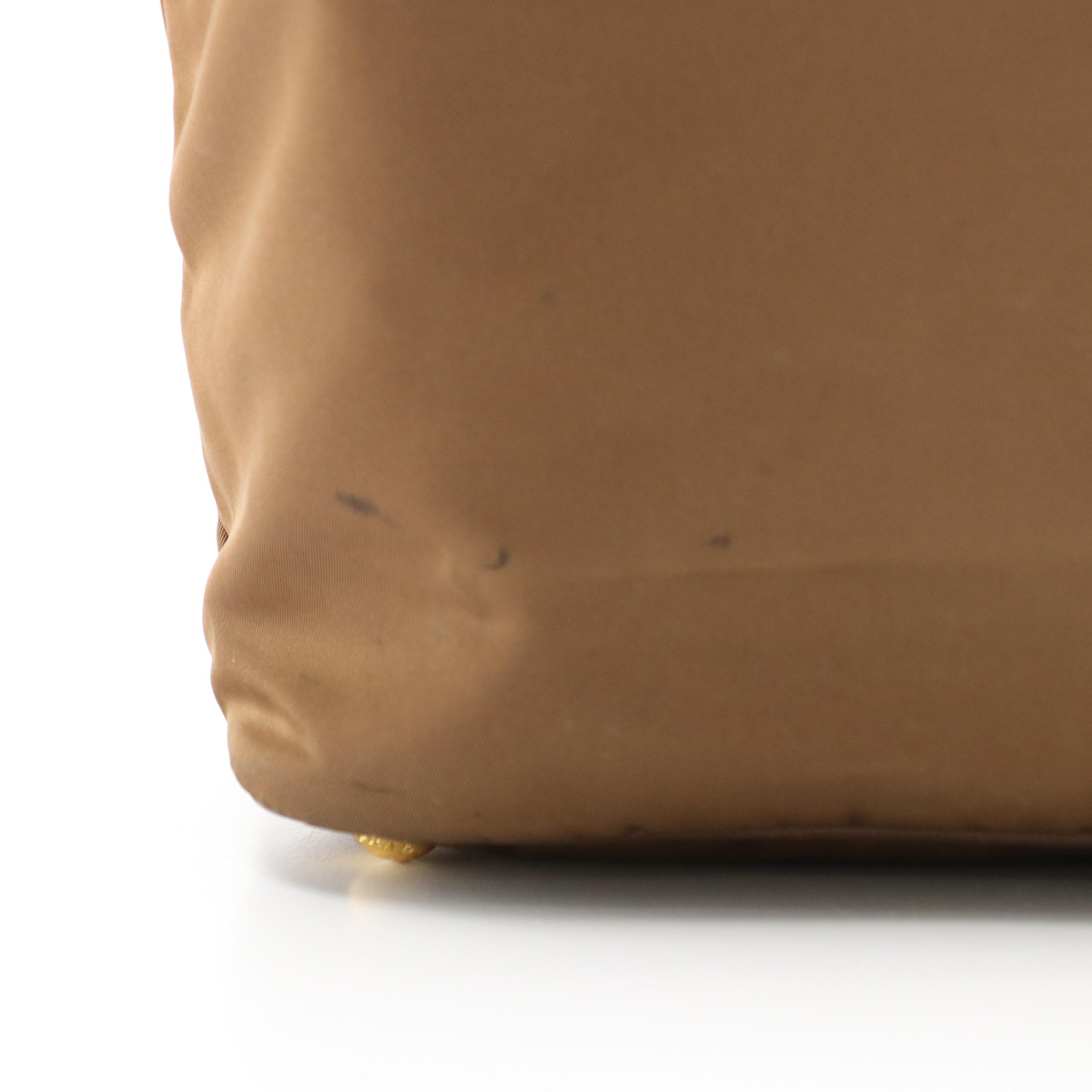 Prada Brown Tessuto Nylon and Saffiano Leather Shoulder Tote