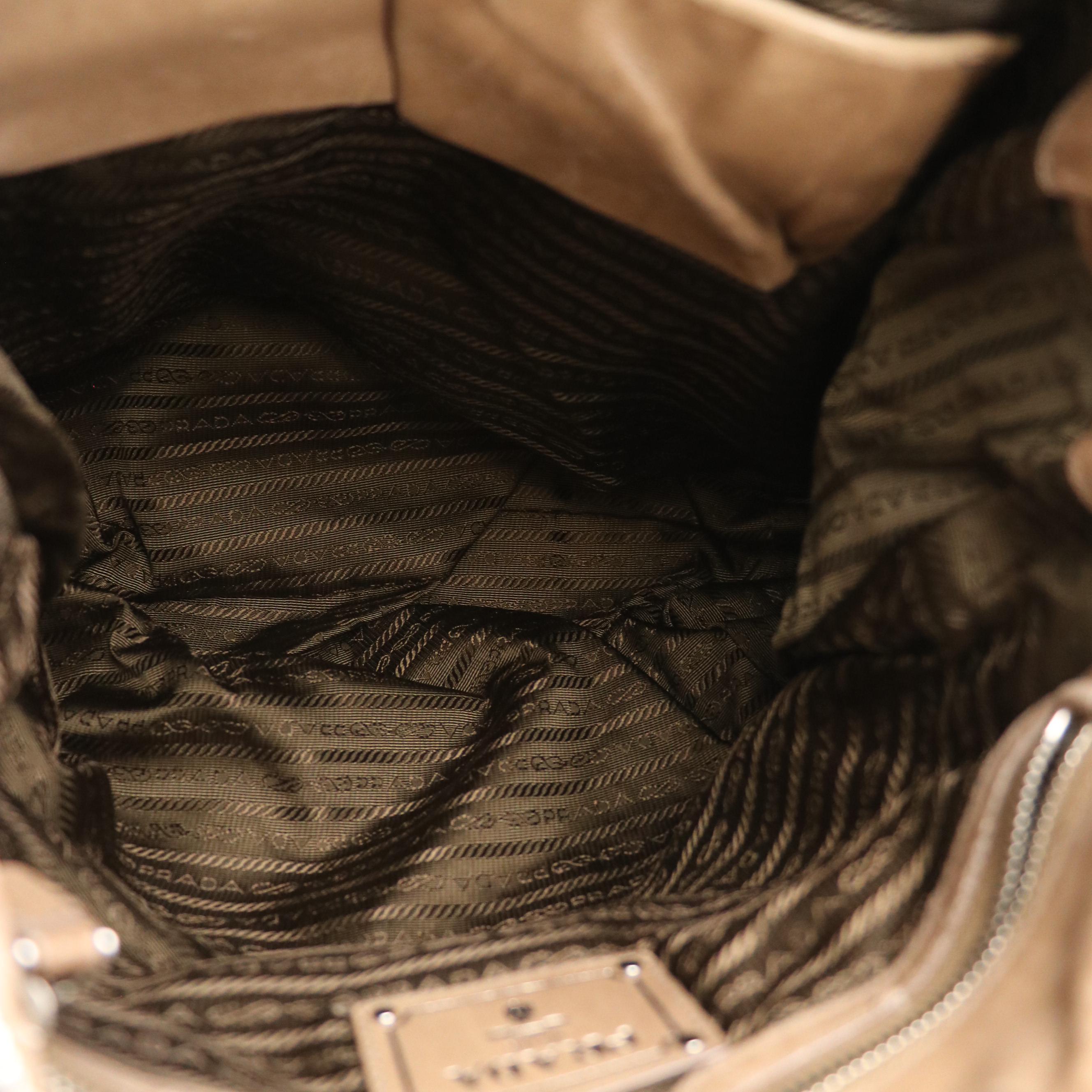 Prada Two-Way Tote in Brown Ombré Nappa Gaufré Leather