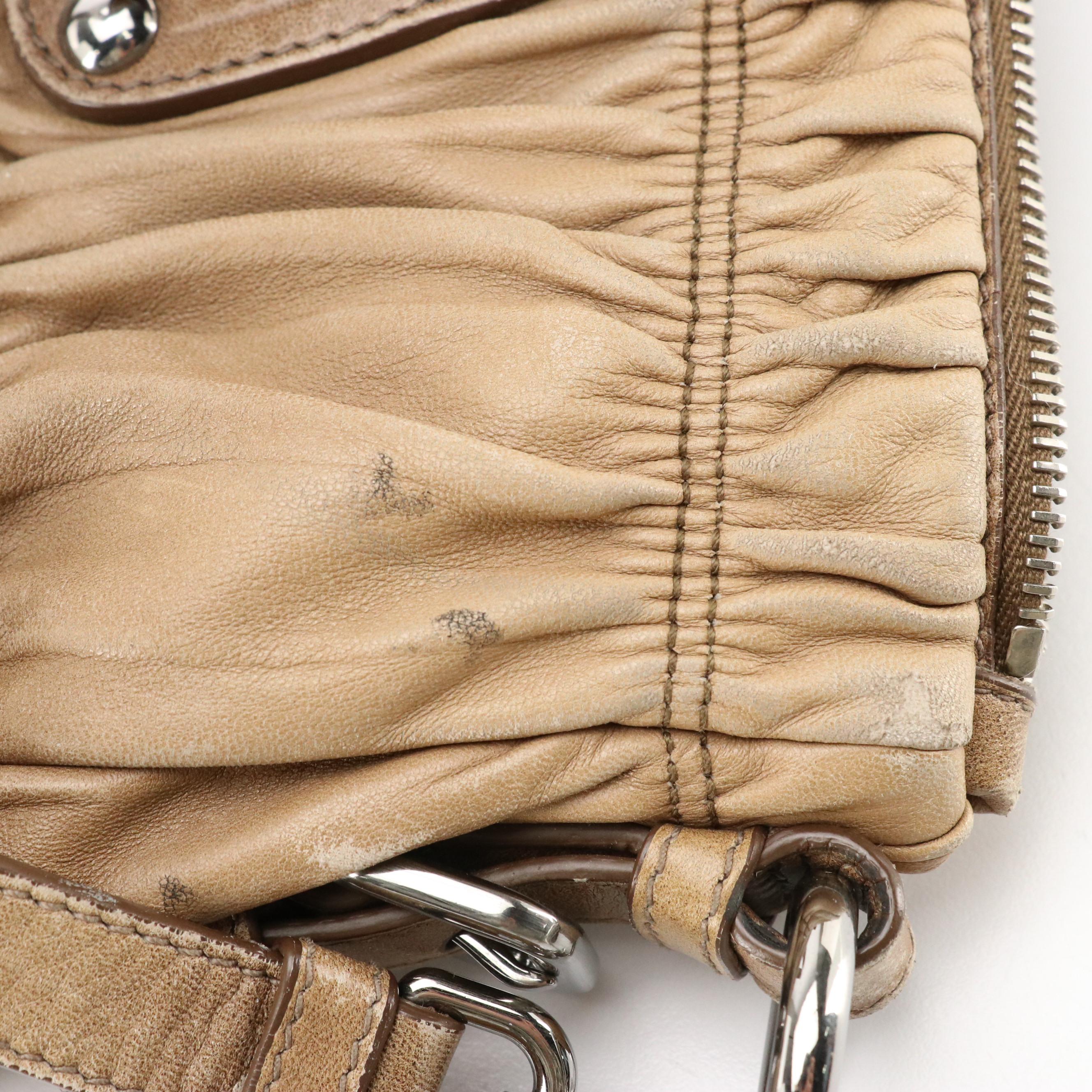 Prada Two-Way Tote in Brown Ombré Nappa Gaufré Leather