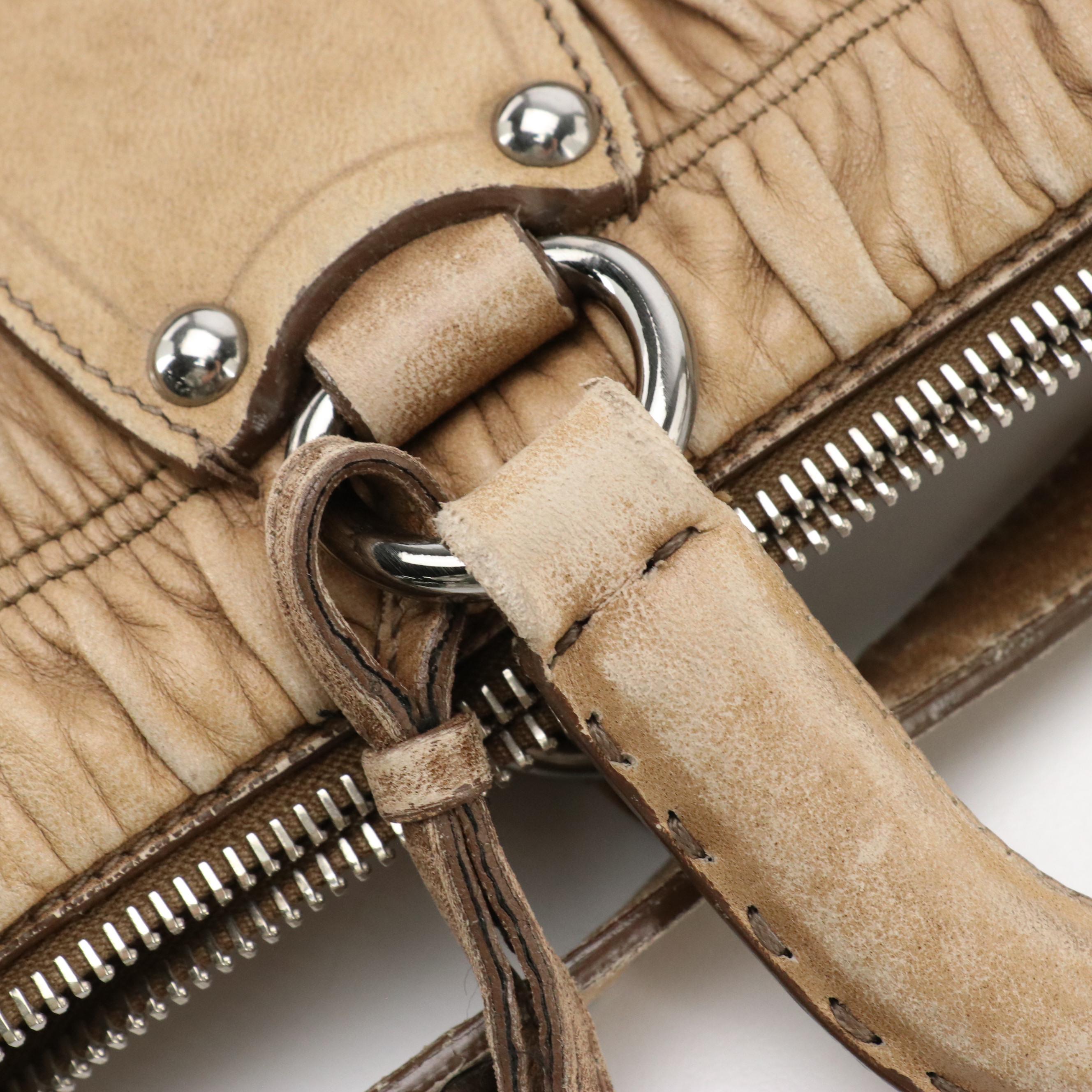 Prada Two-Way Tote in Brown Ombré Nappa Gaufré Leather