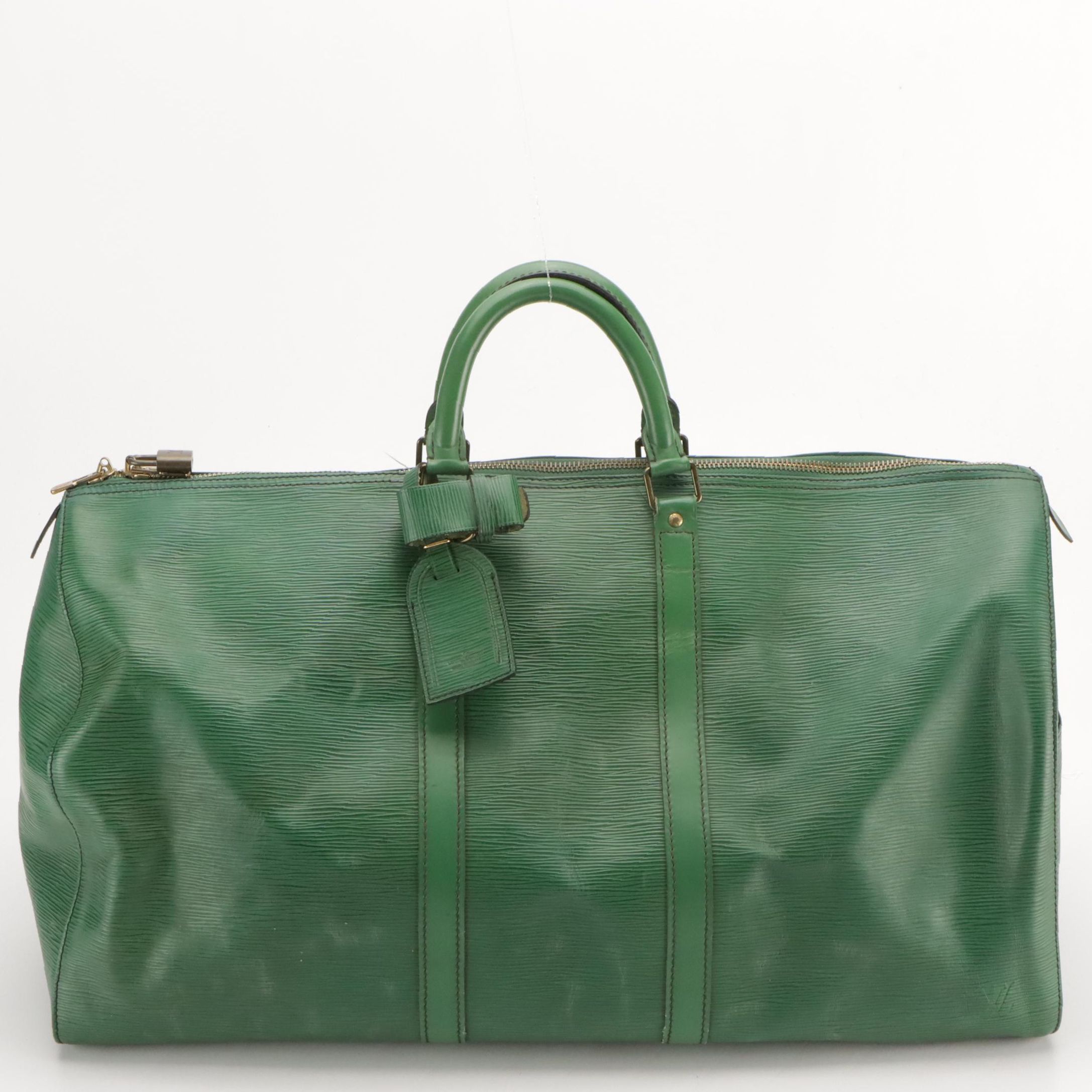 Louis Vuitton Keepall 55 Duffle Bag in Borneo Green Epi Leather