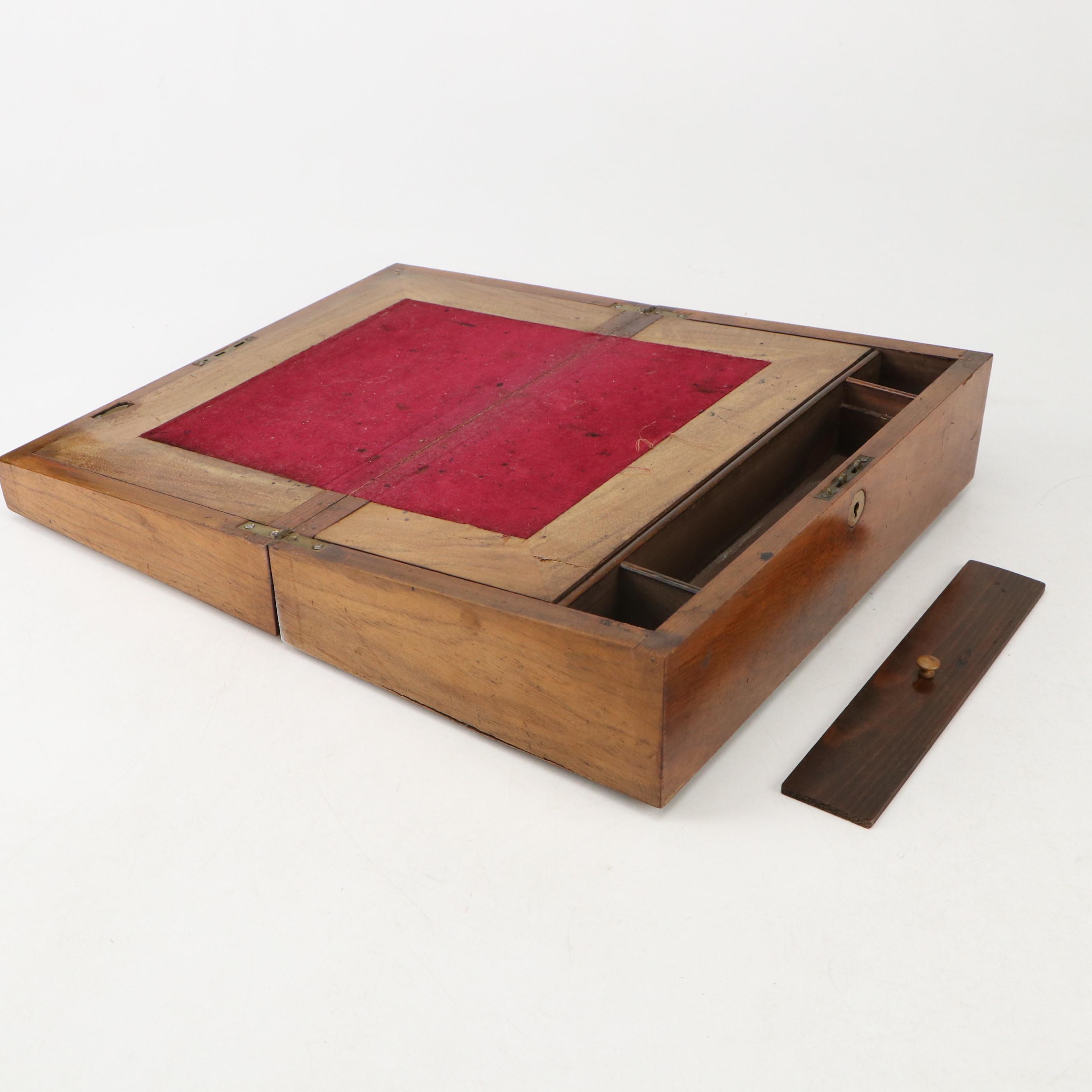 Victorian Walnut Lap Desk, Late 19th Century