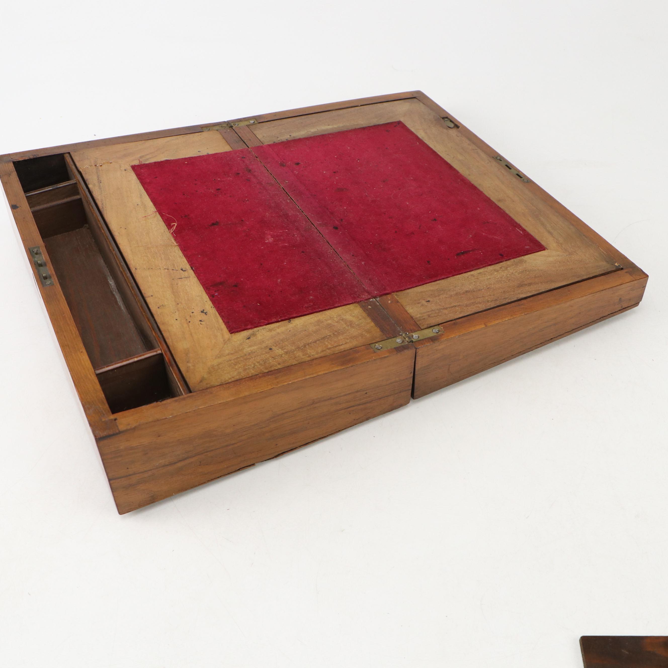 Victorian Walnut Lap Desk, Late 19th Century