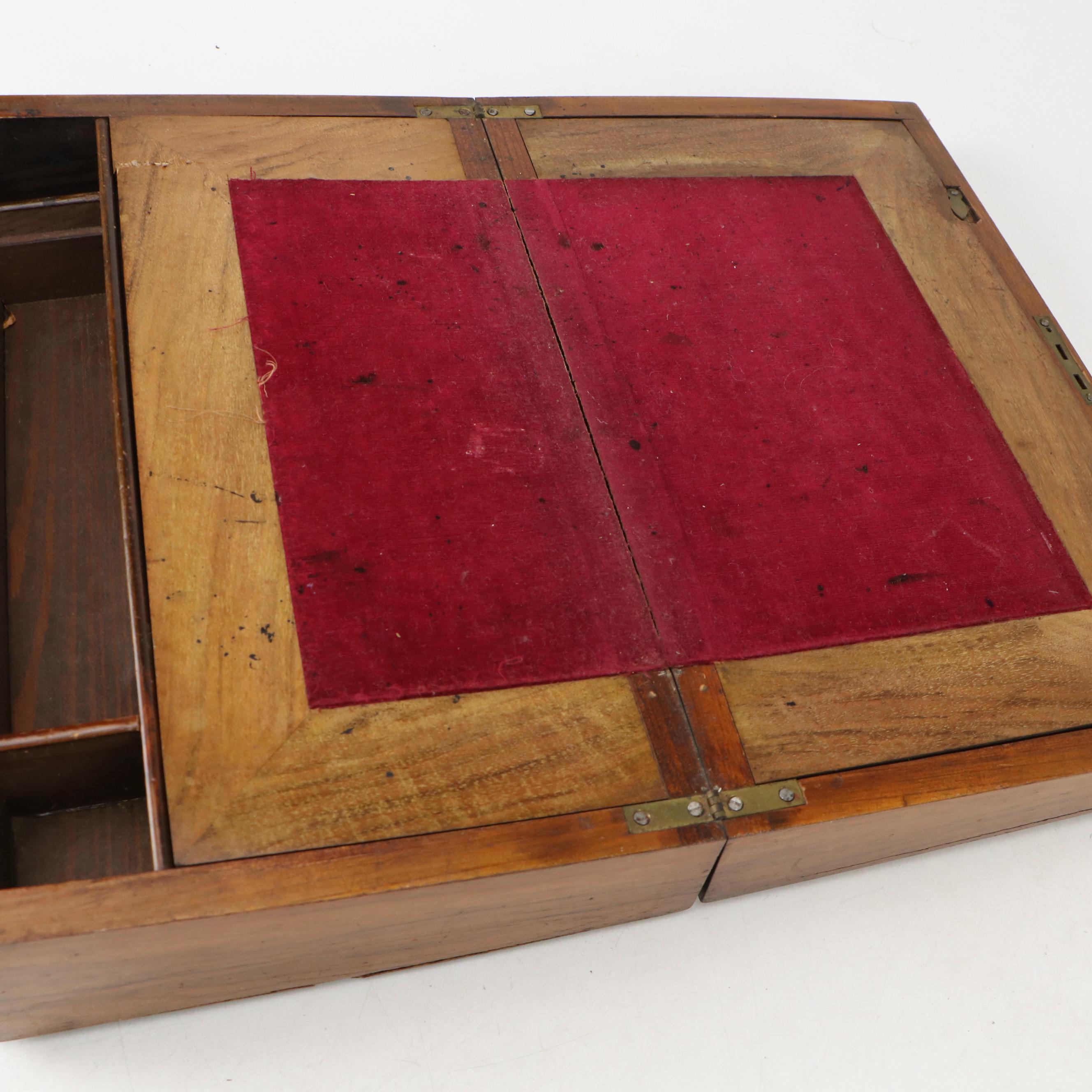 Victorian Walnut Lap Desk, Late 19th Century