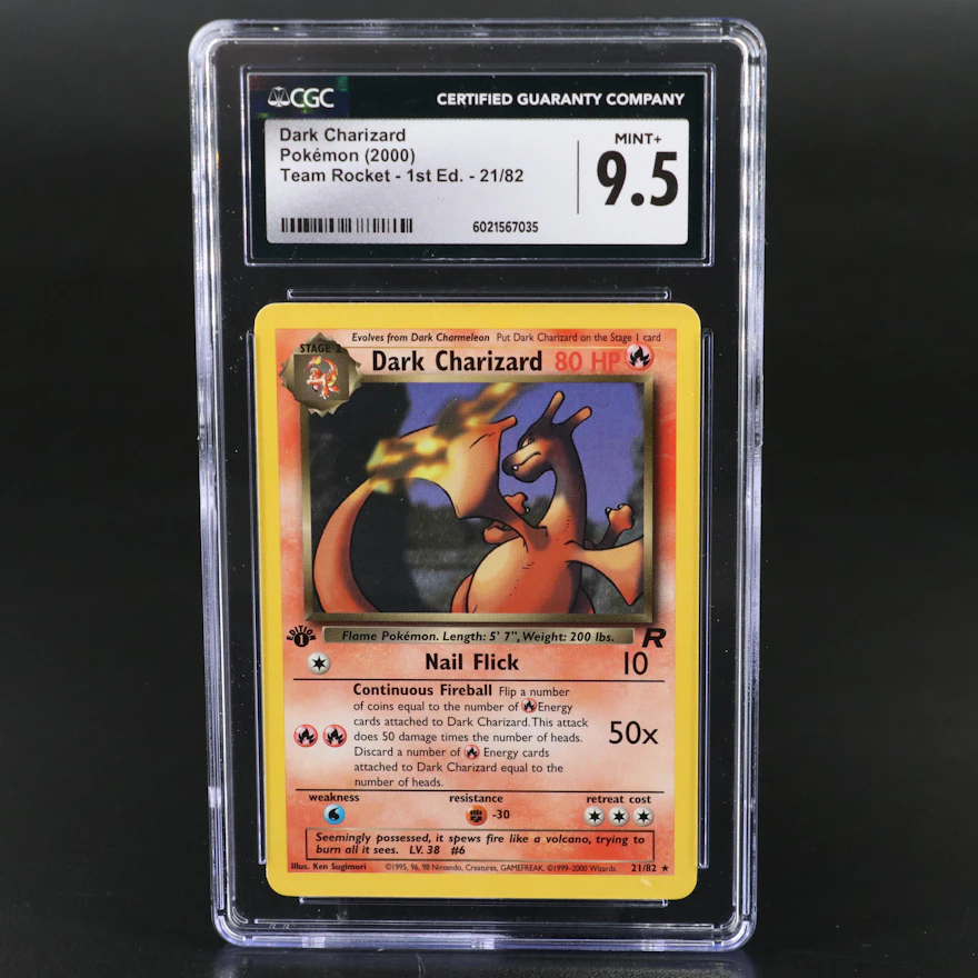 Team Rocket Dark Charizard 1st Edition Pokmon Card Graded CGC 9.5 | EBTH Team Rocket Dark Charizard 1st Edition Pokmon Card Graded CGC 9.5 | EBTH