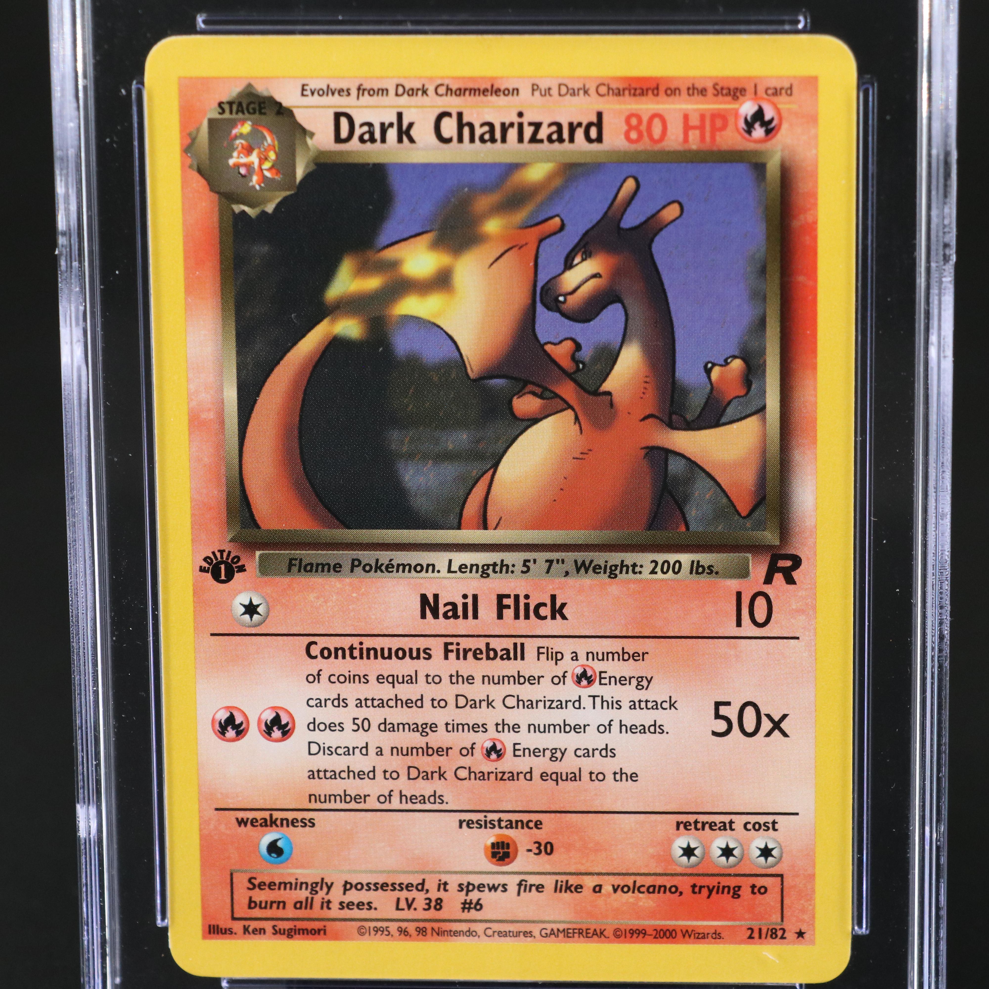 Team Rocket Dark Charizard 1st Edition Pokémon Card Graded CGC 9.5